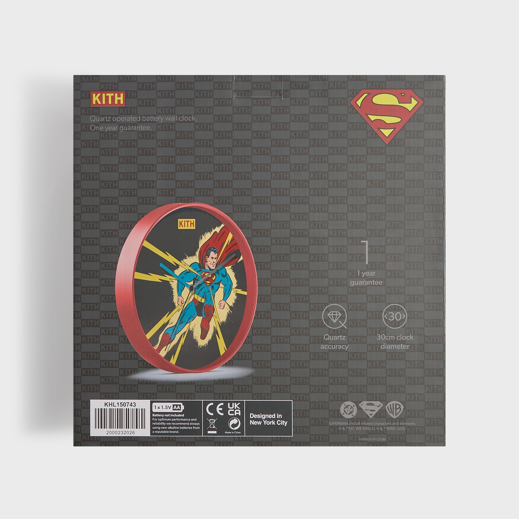 Kith x Superman Lightning Bolt Clock 時計 Superman | Kith Lightning Bolt Clock - Multi – Kith Canada