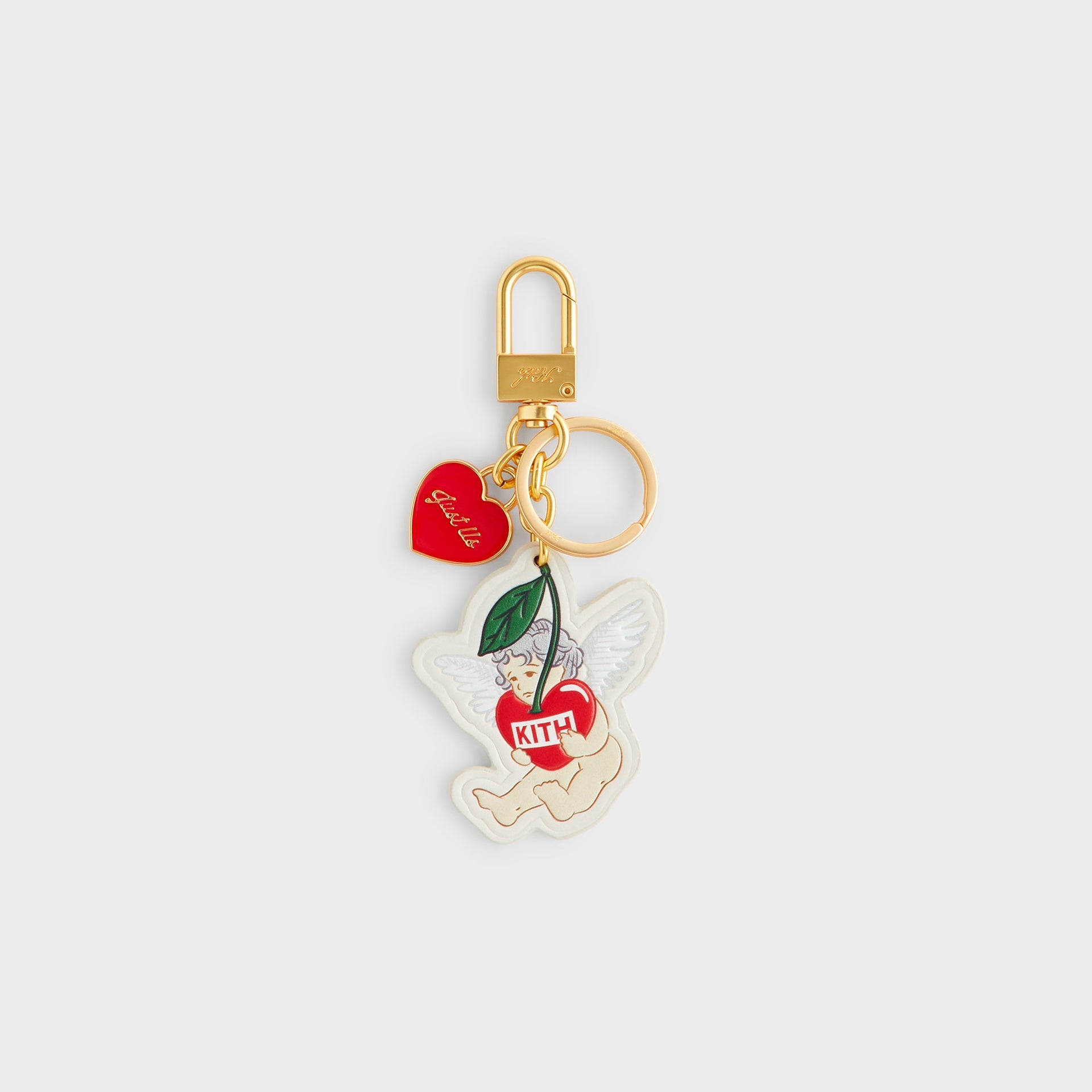 Kith Cupid Printed Leather Key Charm - Sandrift