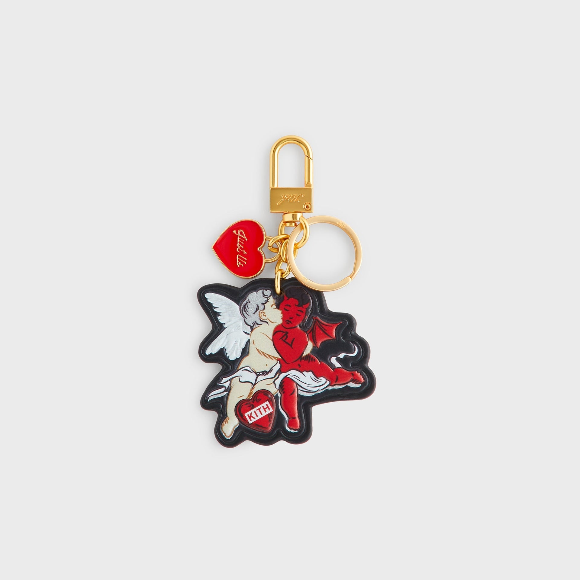 Kith Cupid And Devil Printed Leather Key Charm - Black - PH