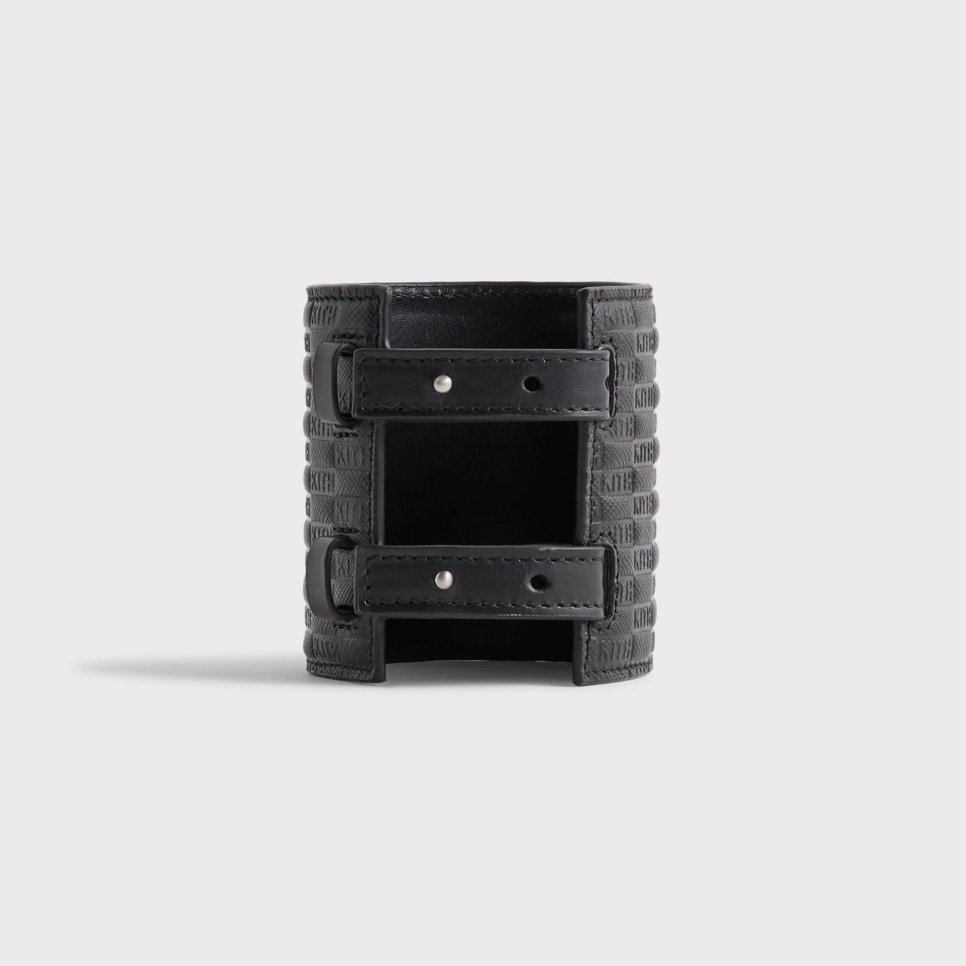 Kith Monogram Saffiano Leather Adjustable Candle Holder - Black - PH