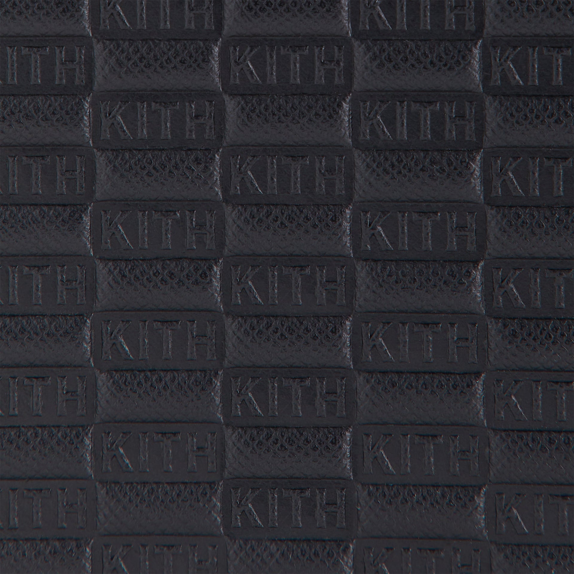 Kithmas Monogram Saffiano Leather Tissue Box - Black