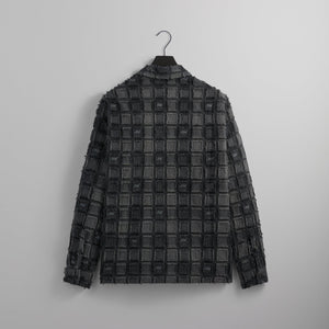 Kith Fils Coupe Check Long Sleeves Boxy Collared Overshirt - Black
