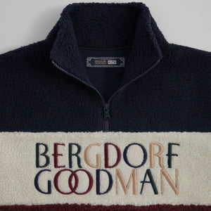 Kith for Bergdorf Goodman Heavy Sherpa Quarter Zip - Nocturnal