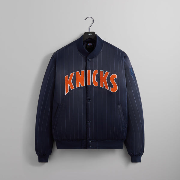 Kith for the New York Knicks Pinstripe Satin Bomber Jacket - Nocturnal