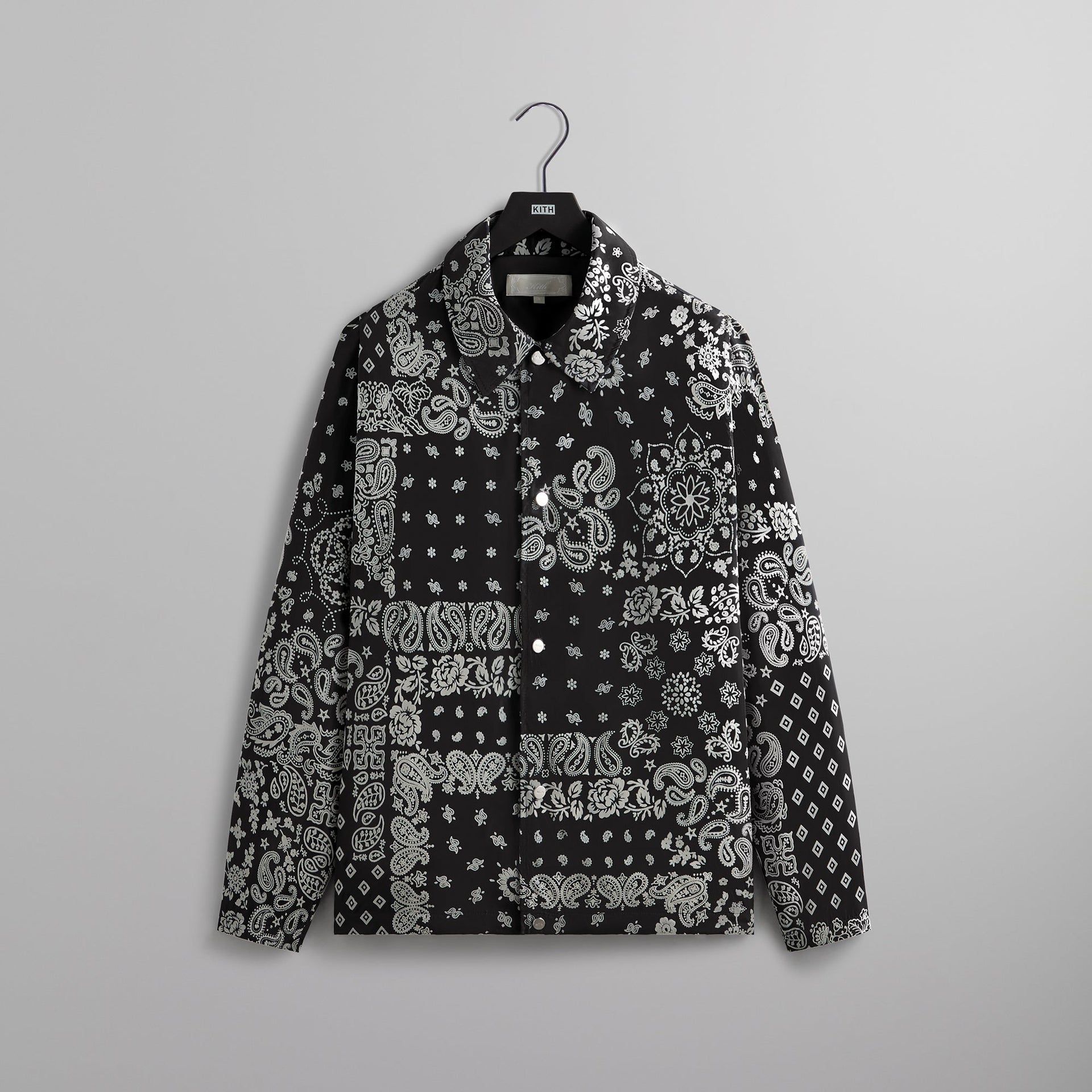 Kith Flocked Deconstructed Bandana Coaches Jacket - Black