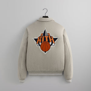 Kith for the New York Knicks Empire Wool Coaches Jacket - Light Heather Grey