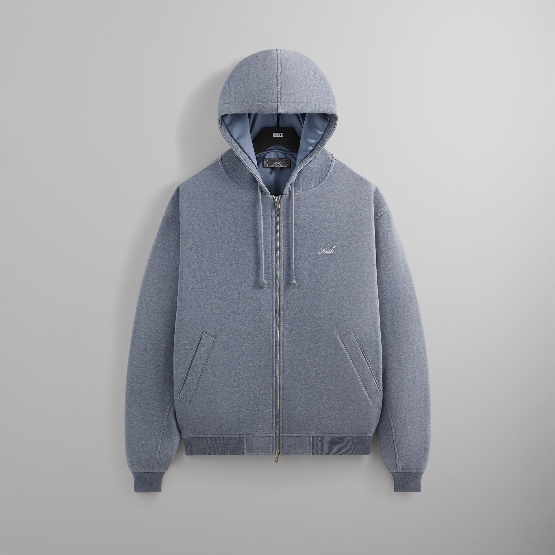 Kith Fleece Avery Hooded Bomber Jacket - Elevation Heather