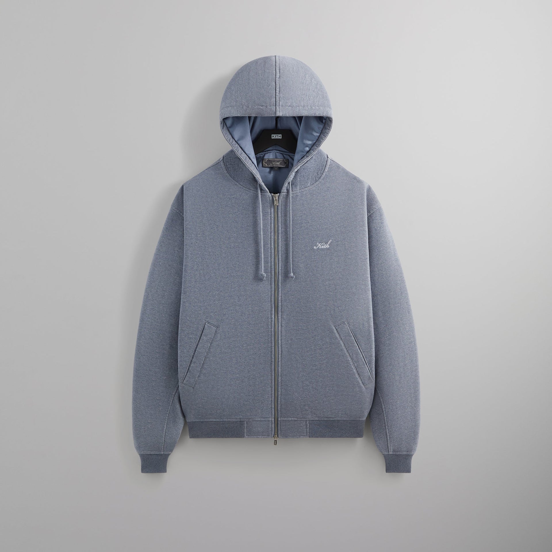 Kith Fleece Avery Hooded Bomber Jacket - Elevation Heather