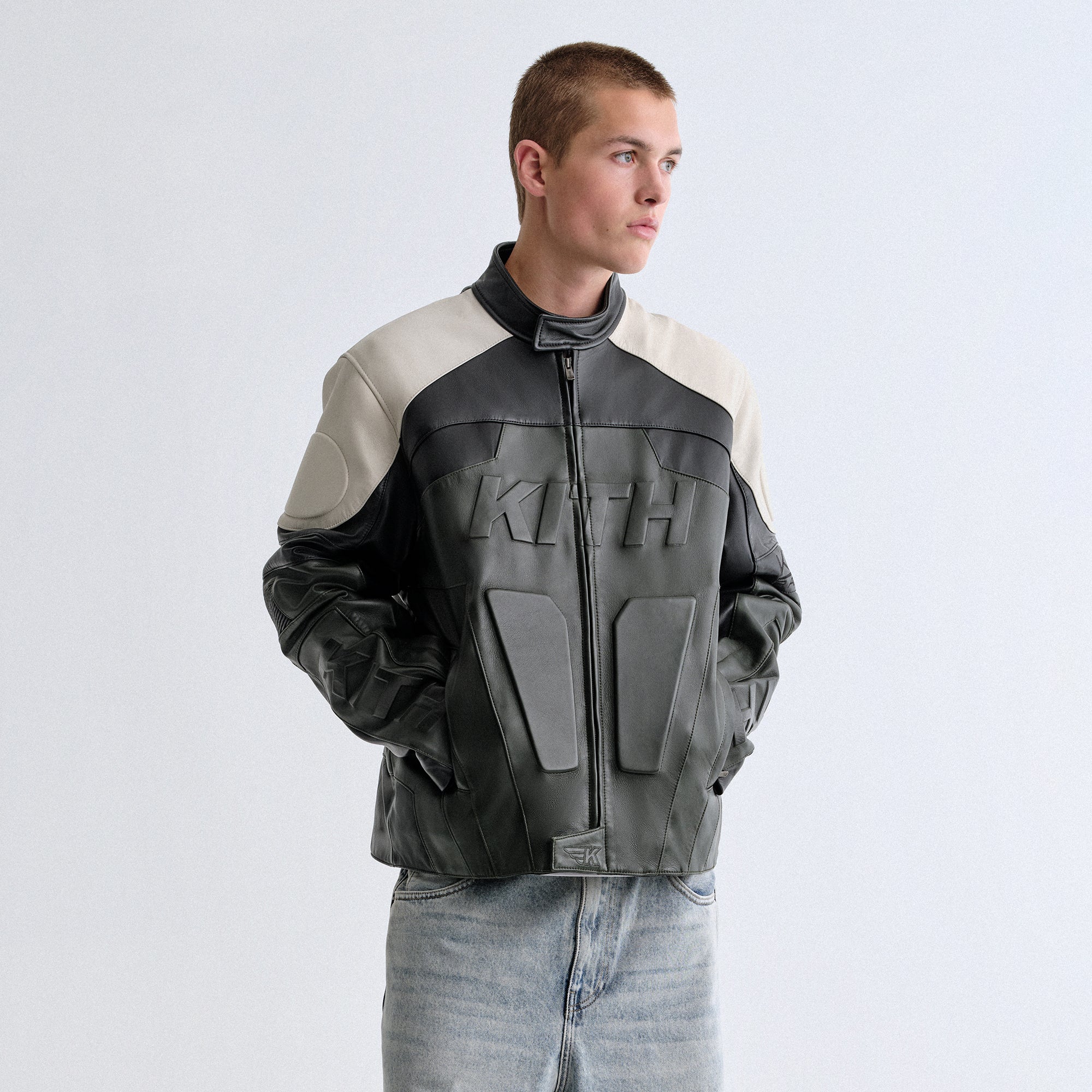 Kith Leather Wayne Moto Jacket - Stadium – Kith Canada