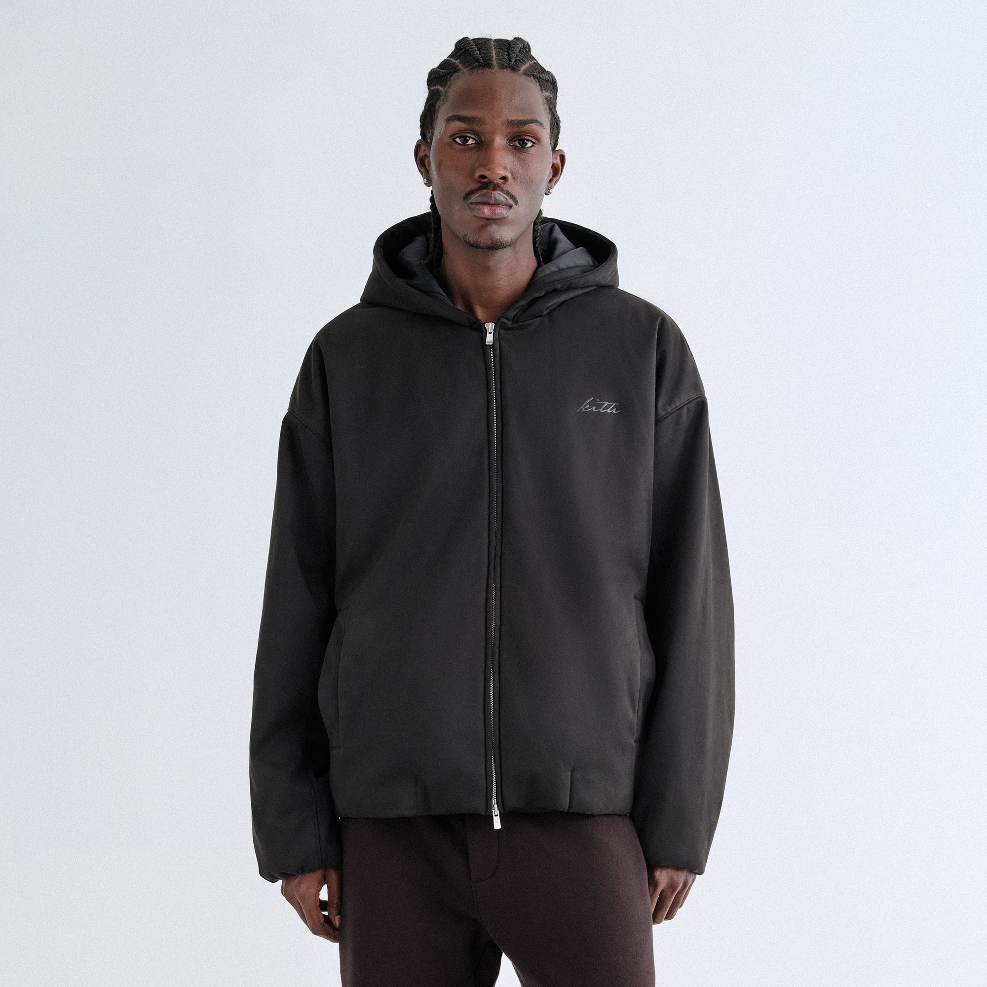 Kith Washed Microsuede Puffed Jaysen Hoodie - Black – Kith Canada