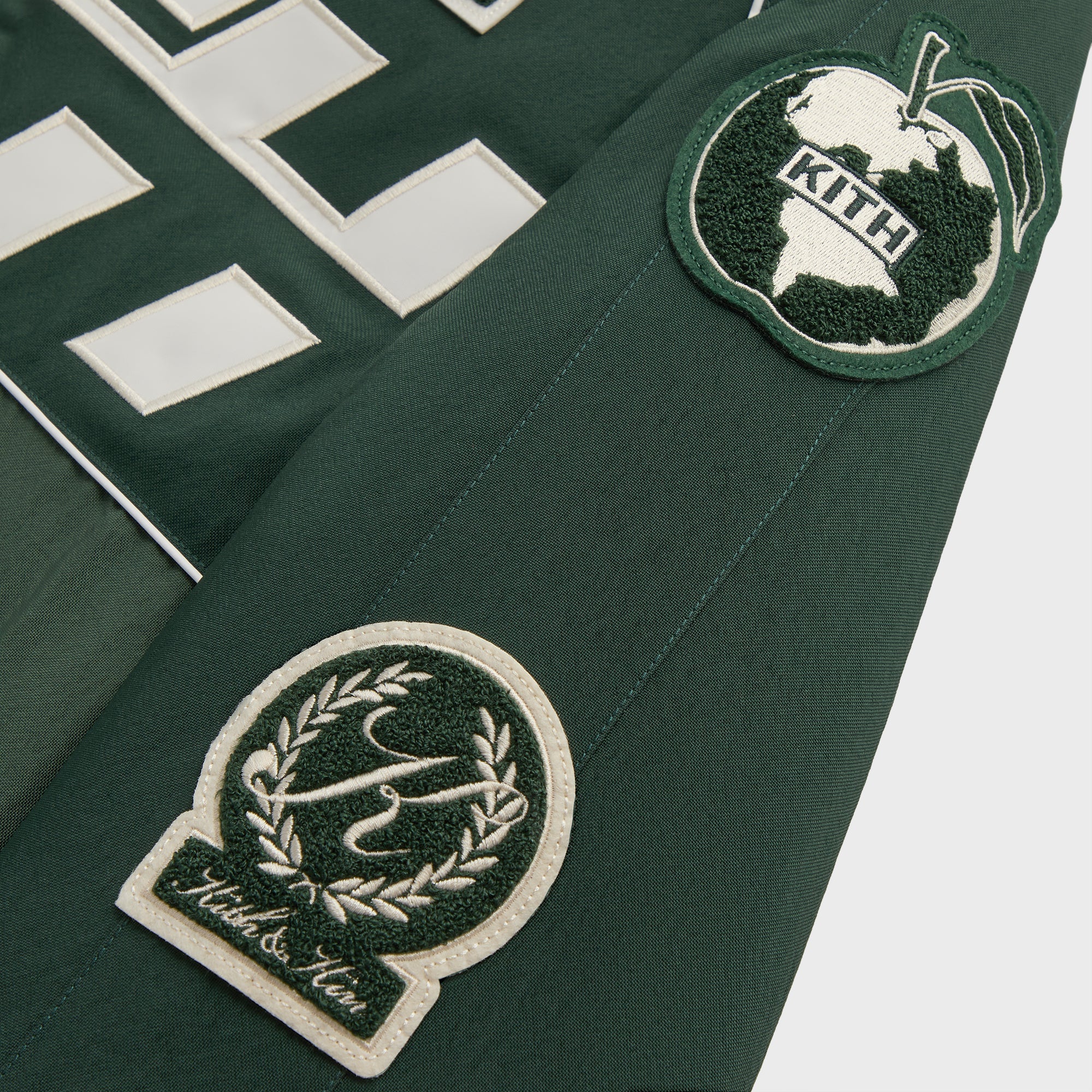 KITH スタジャン ダークグリーン NEW YORK Kith Dejan Racing Jacket - Stadium – Kith Canada