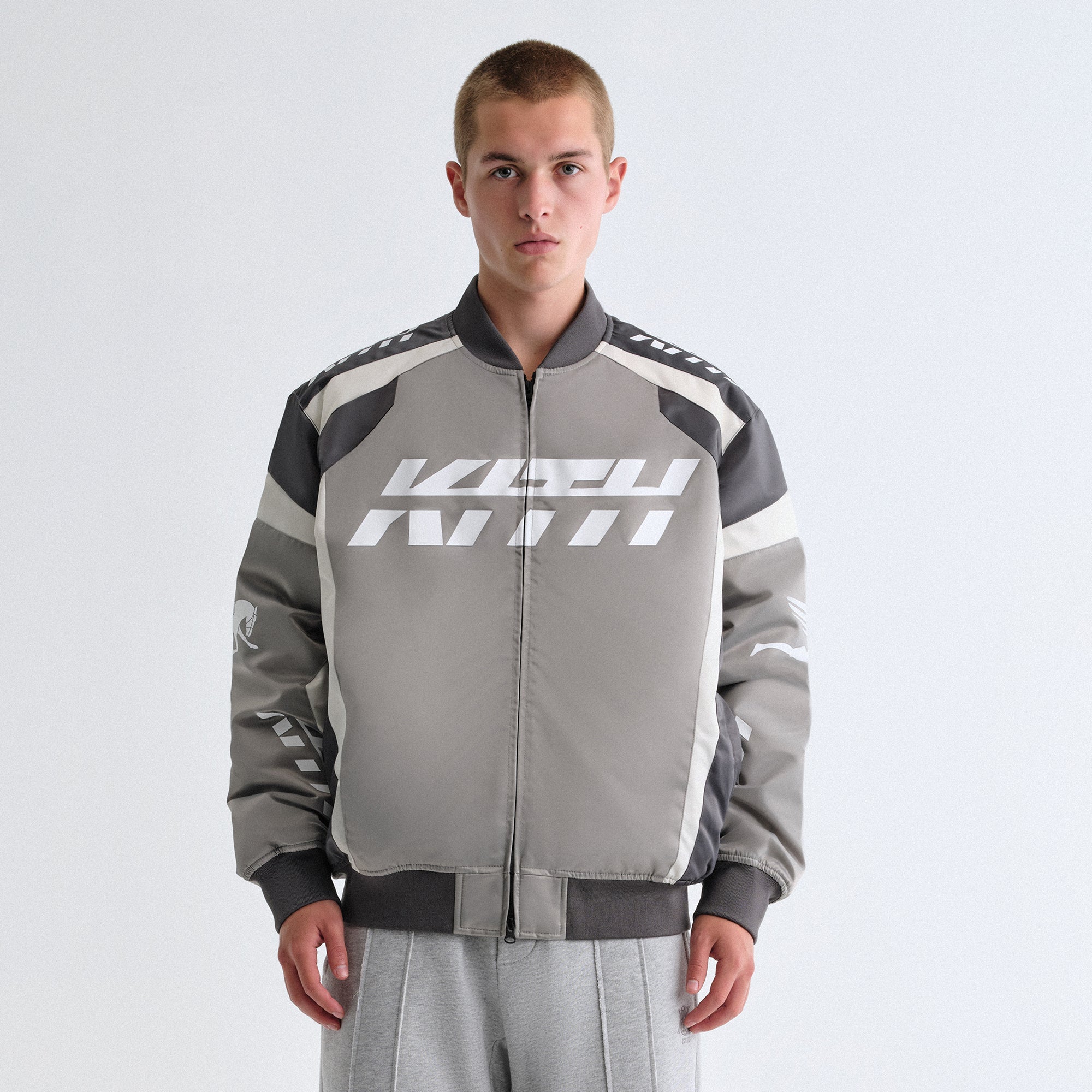 Kith Racing Nylon Bomber Jacket - Steel – Kith Canada