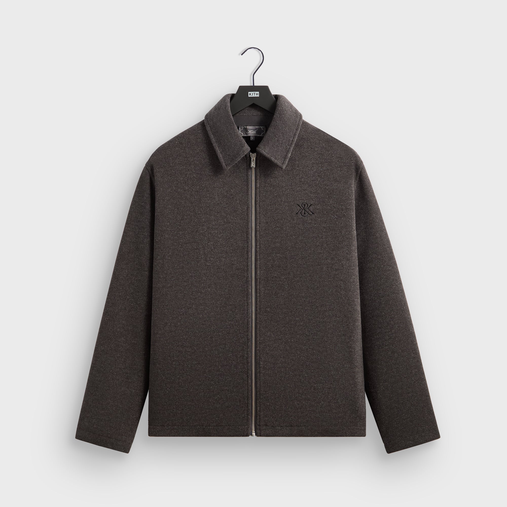 Kith Felted Jersey Lane Coaches Jacket - Heather Charcoal – Kith