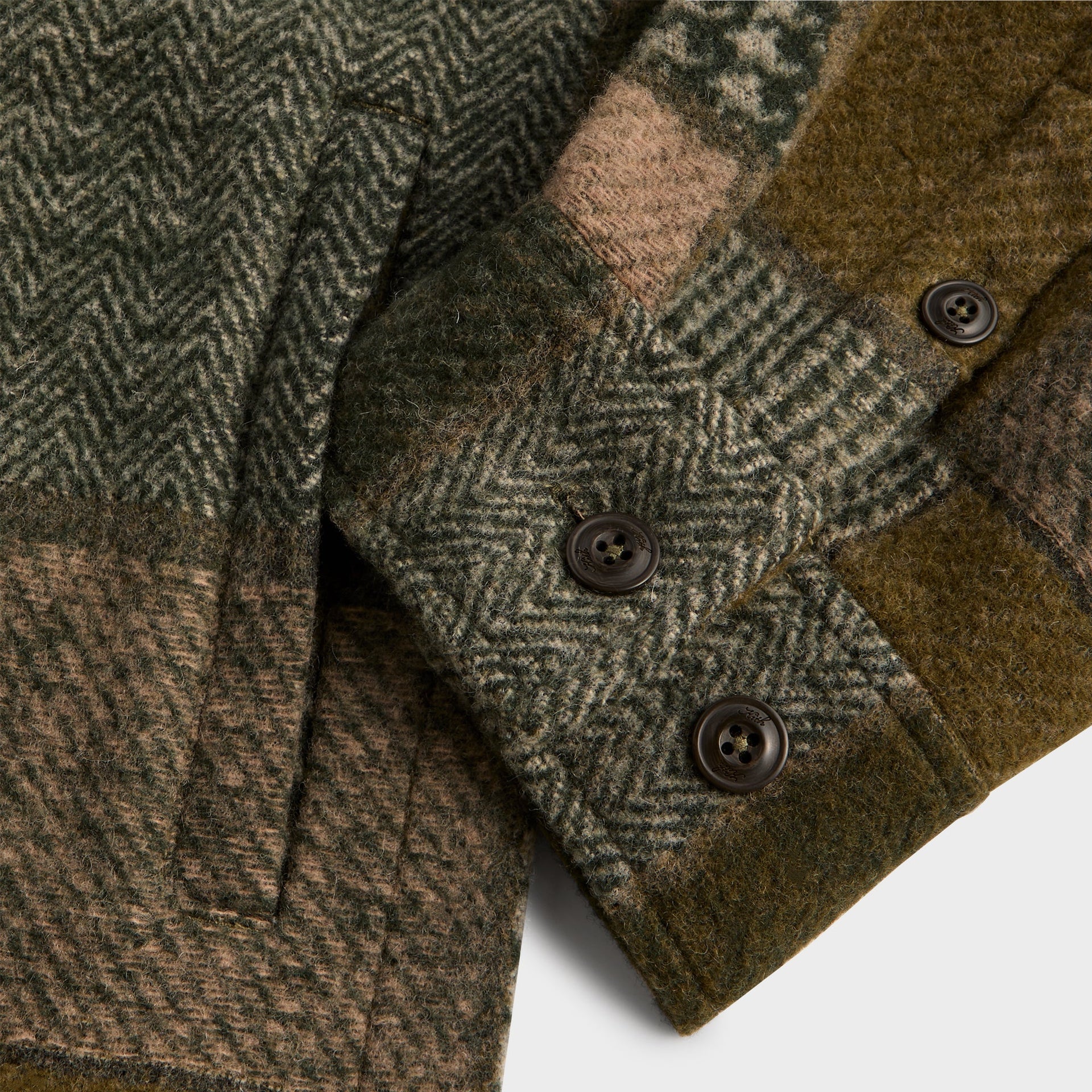 Kith Patchwork Wool Coaches Jacket - Chelonian - PH
