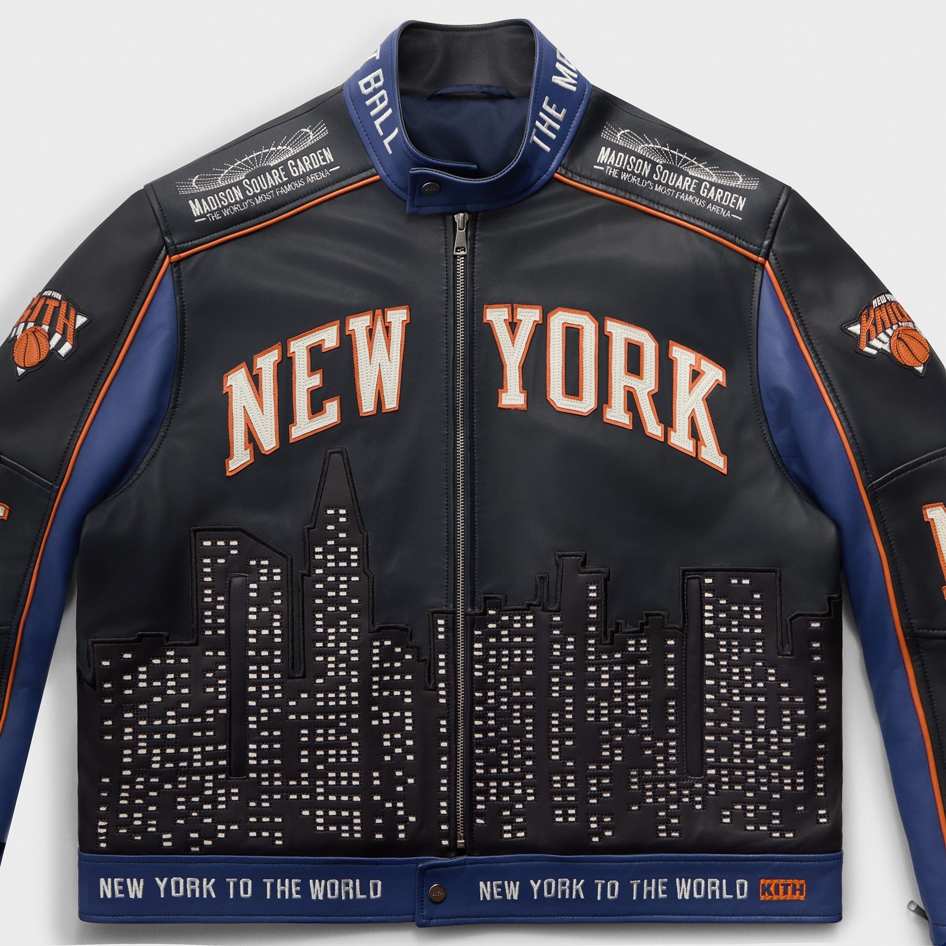Kith for the New York Knicks Leather Moto Jacket - Nocturnal - PH