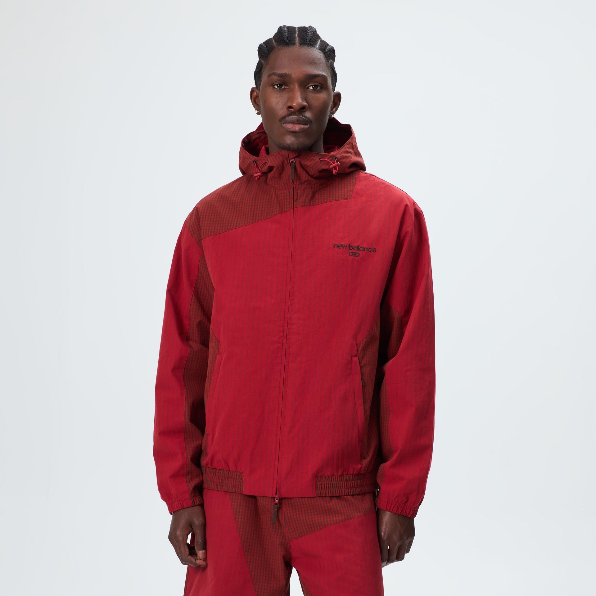 Kith & New Balance Poplin Mix Madison V Jacket - Biking Red - PH