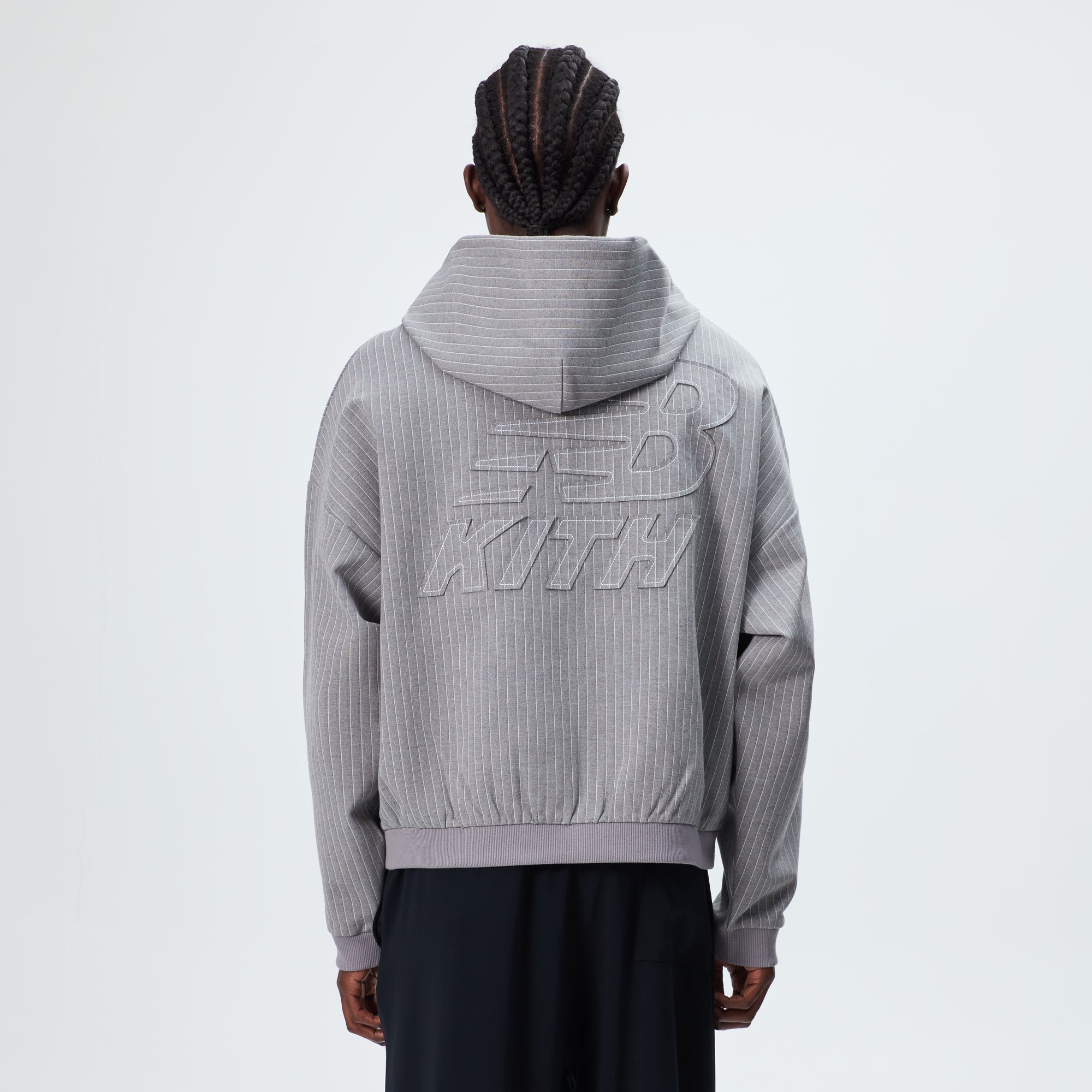 Kith & New Balance Pinstripe Braxton Zip Hoodie - Smoke – Kith Canada