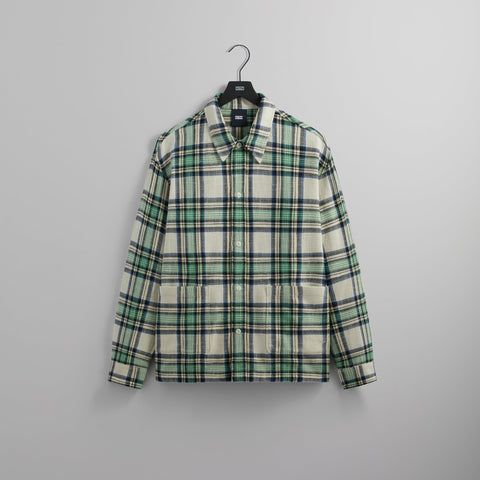 Kith Plaid Boxy Collared Overshirt - Sandrift