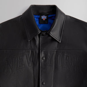 Kith for the New York Knicks Leather Woodpoint Shirt - Black