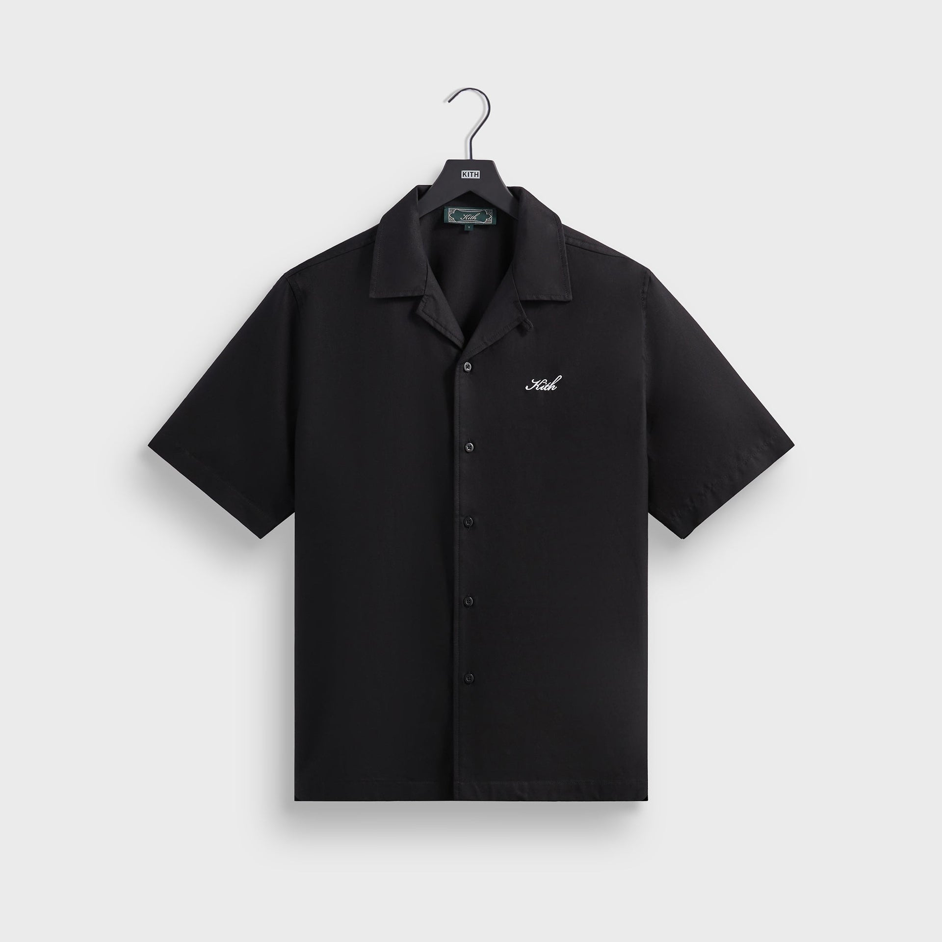 Kith Silk Cotton Thompson Camp Collar Shirt in Black