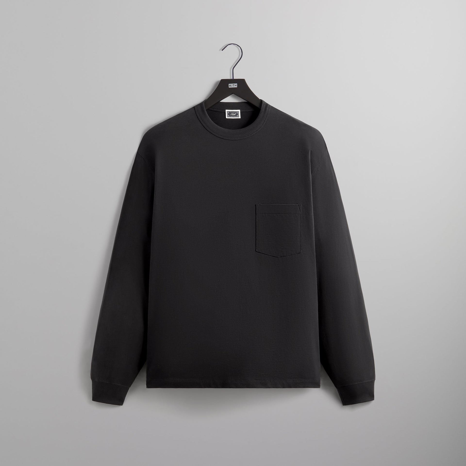 Kith Long Sleeve Leonard Pocket Tee - Black PH