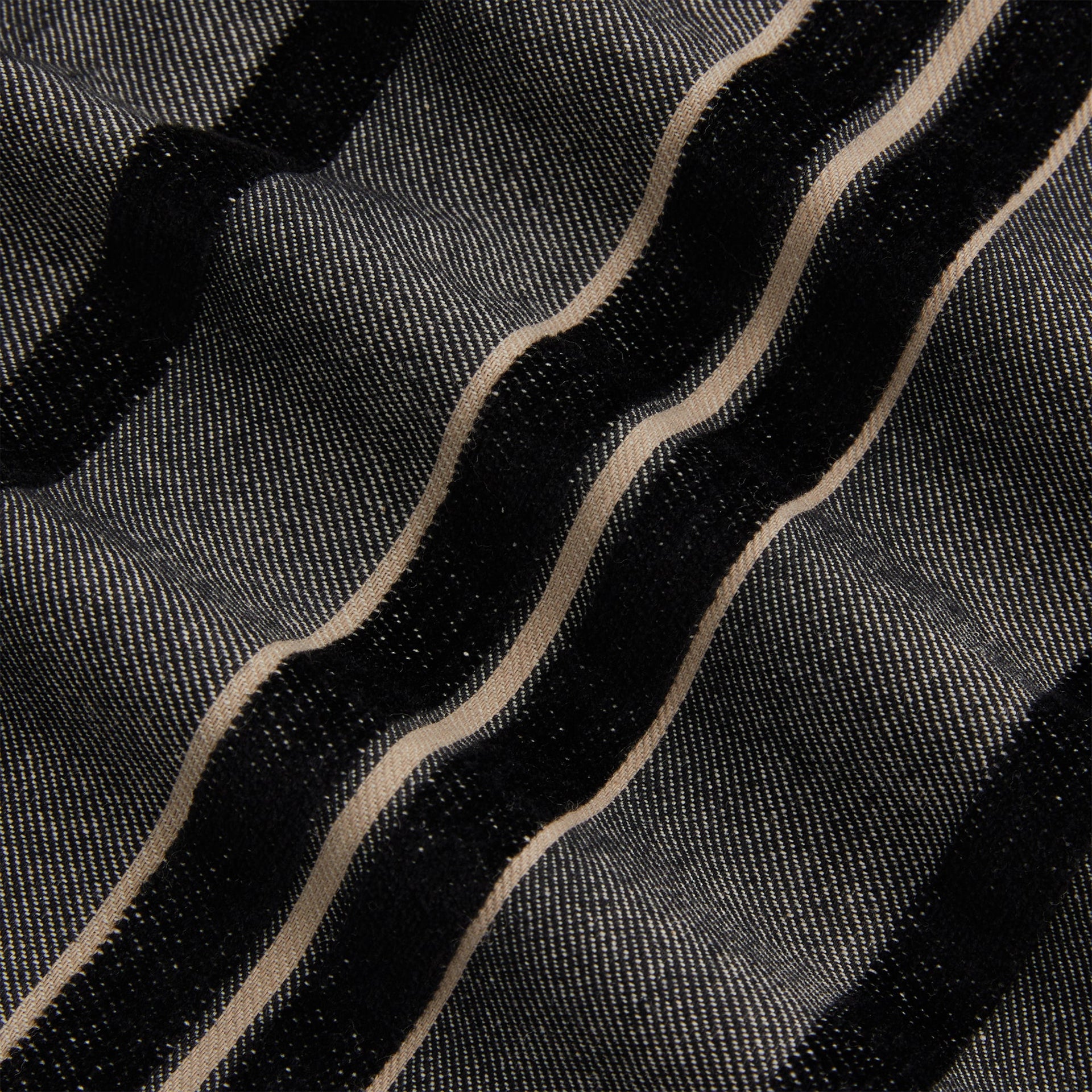 Kith Striped Flannel Boxy Collared Overshirt - Black