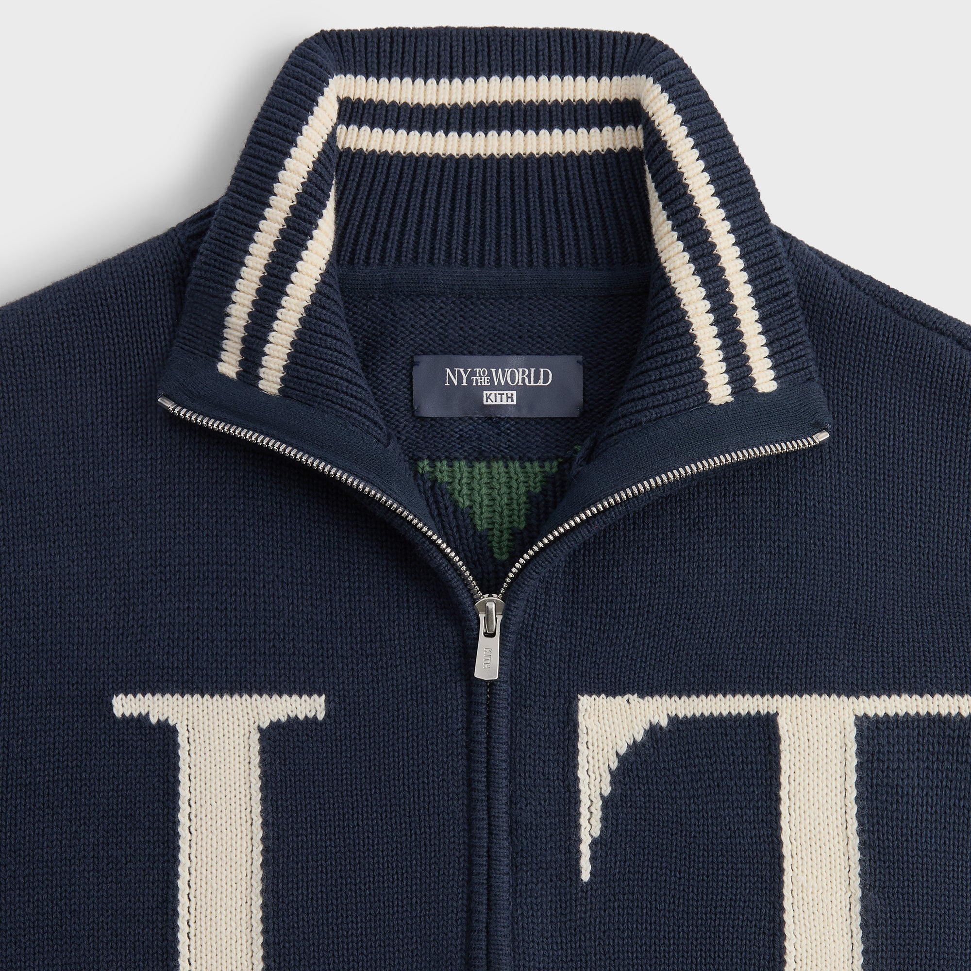 Kith Big Letter New York Wyona Full Zip Sweater - Nocturnal – Kith