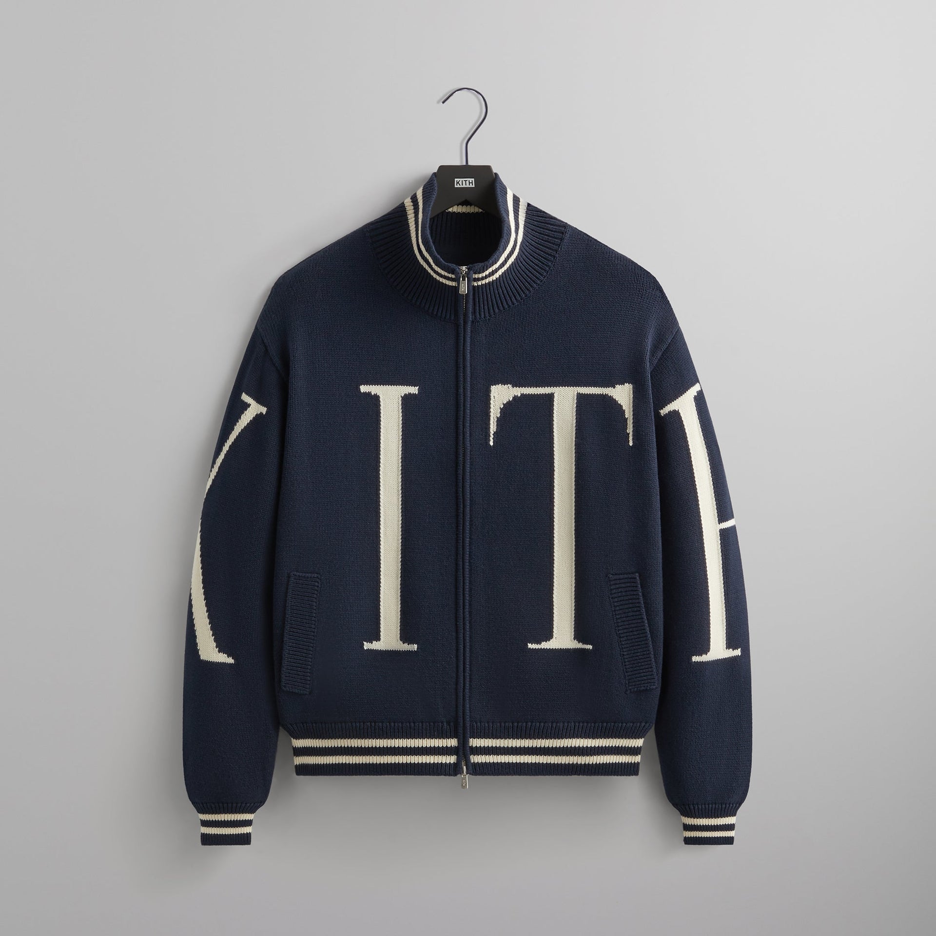 Kith Big Letter New York Wyona Full Zip Sweater - Nocturnal