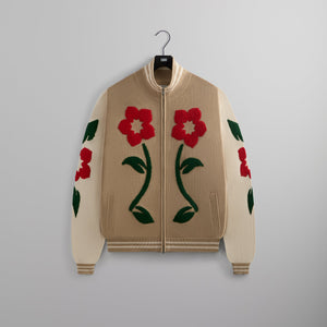 Kith Floral Crest Wyona Full Zip Sweater - Canvas