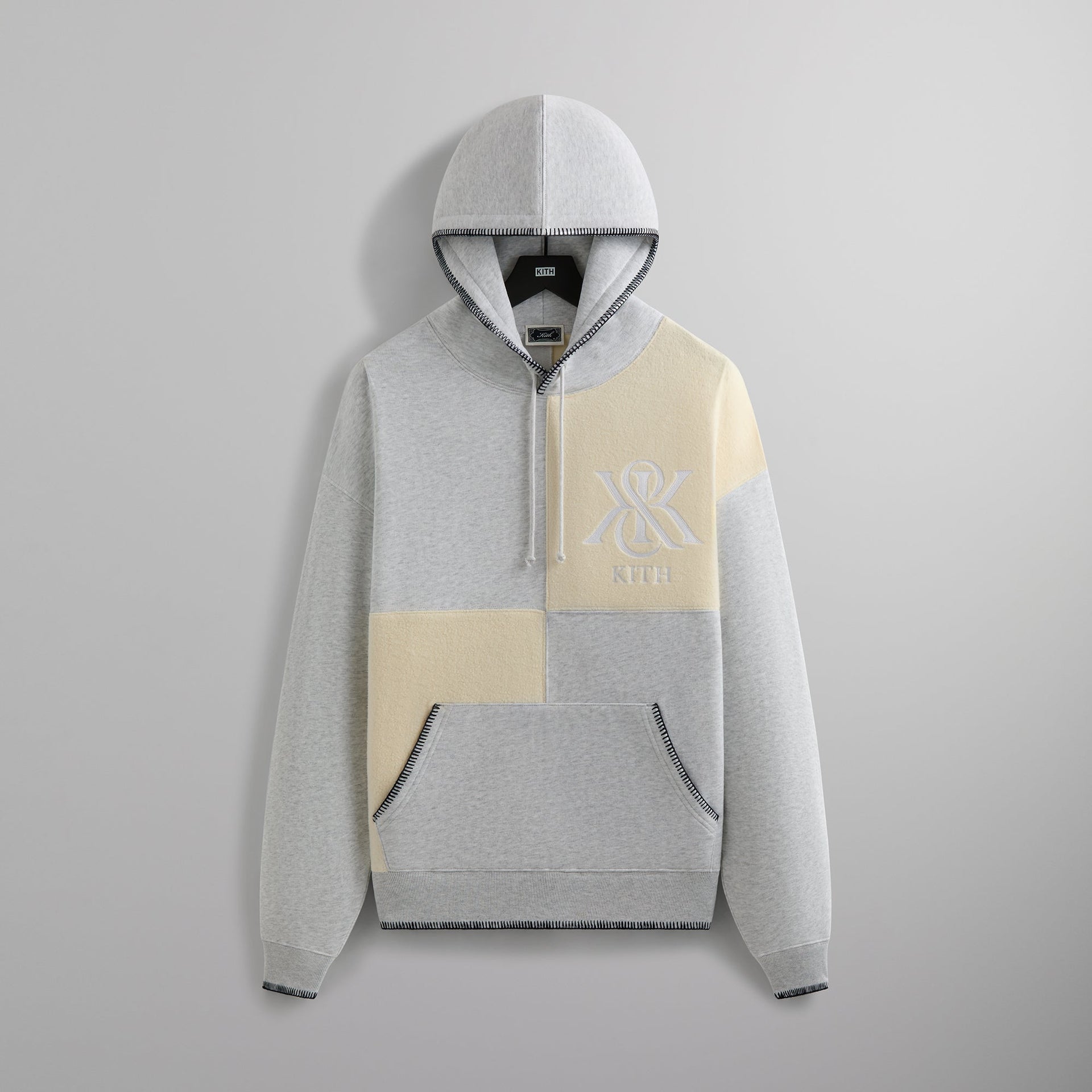 Kith Panelled Nelson Hoodie - Light Heather Grey PH