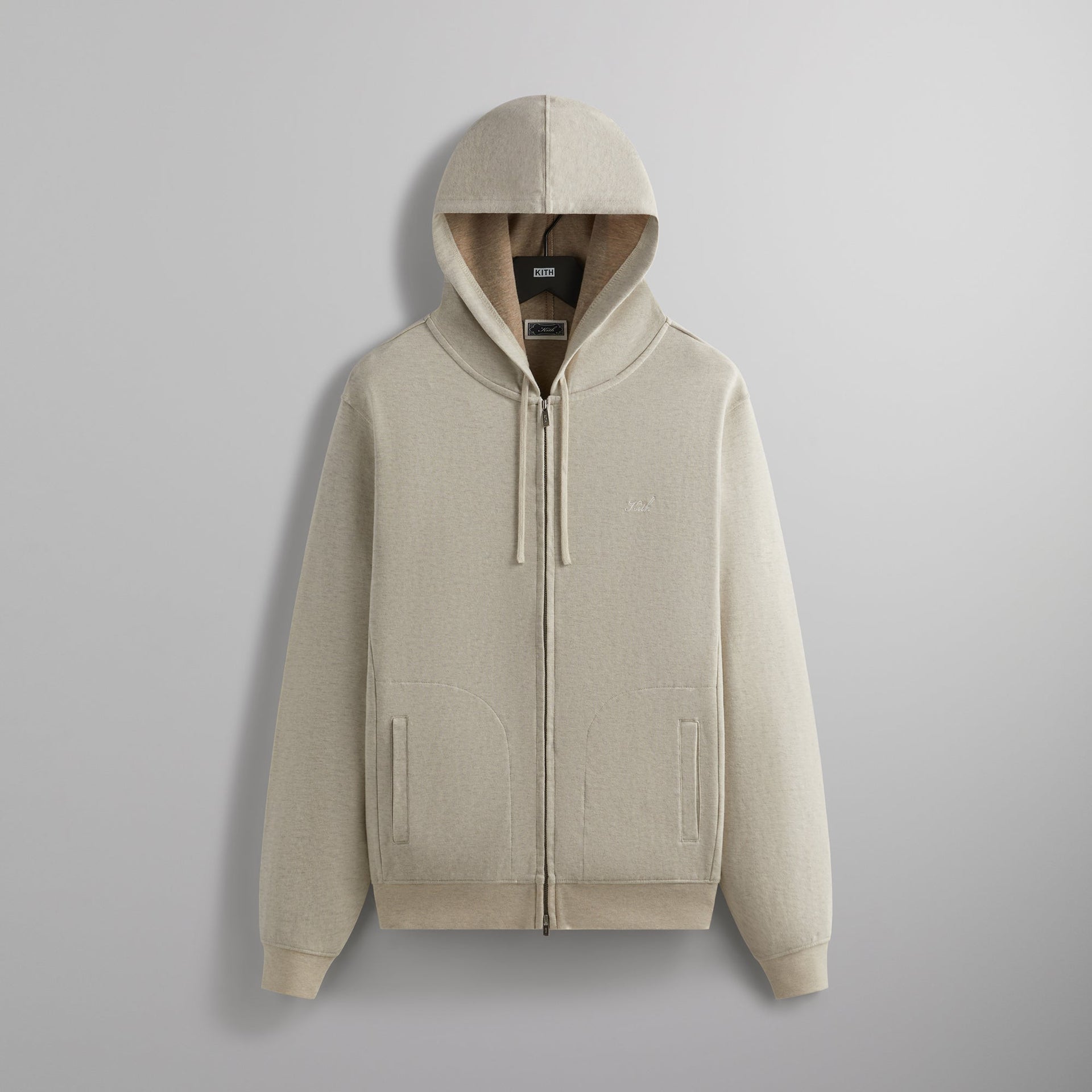 Kith Double Face Williams V Full Zip Hoodie - Sandy Heather