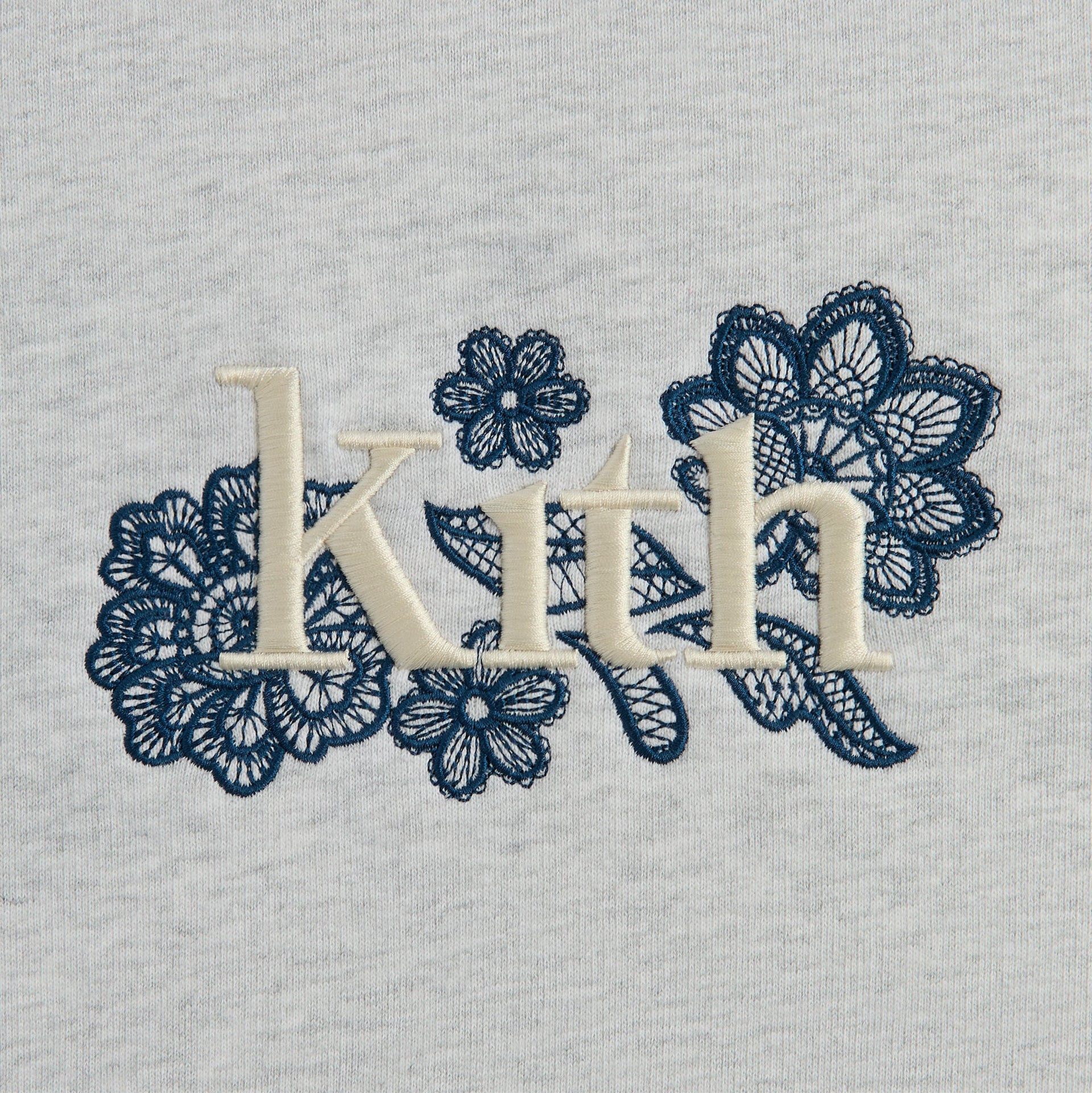 Kith Floral Lace Nelson Crewneck - Light Heather Grey