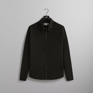 &Kin Tropical Wool Marquis Zip Up Shirt - Black