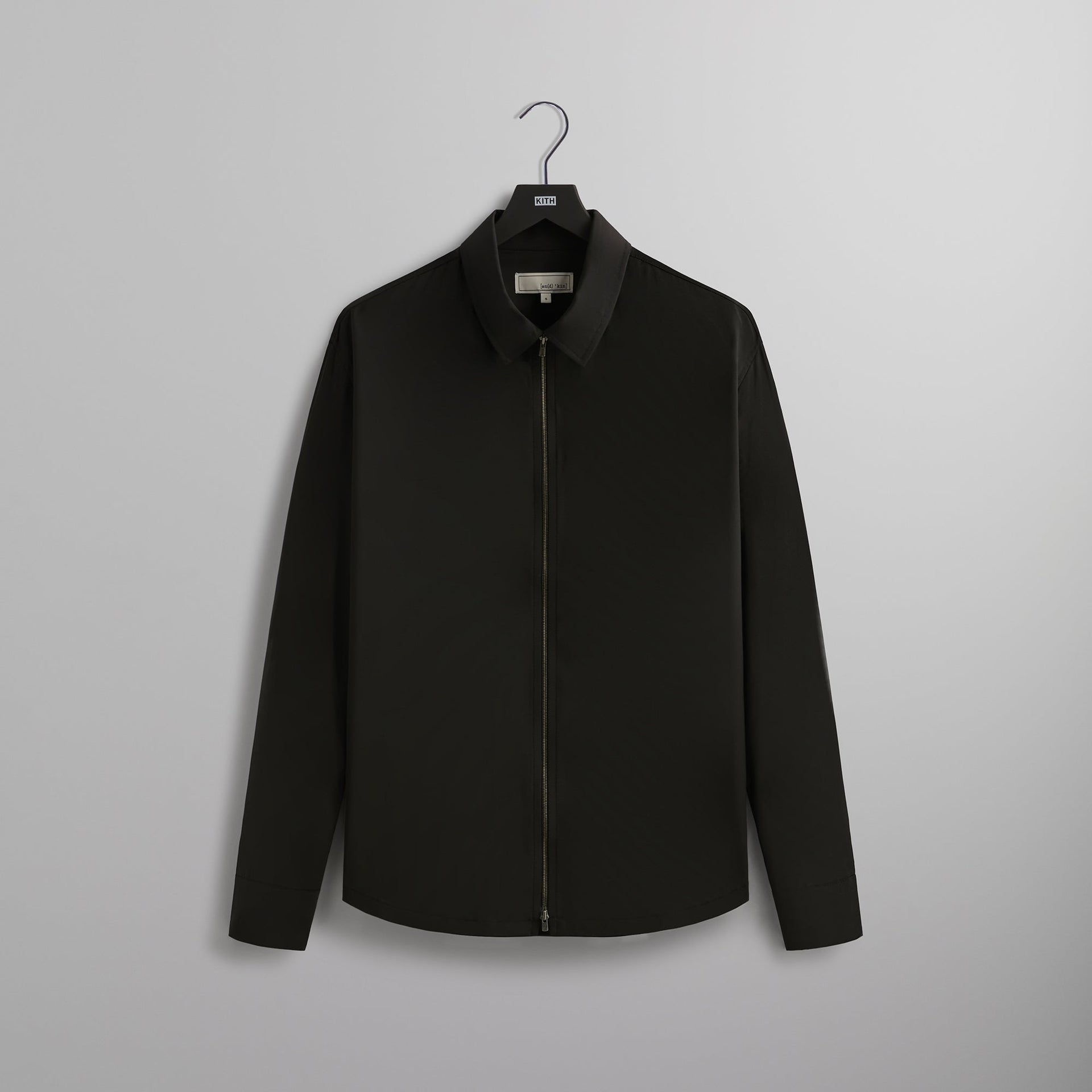 &Kin Tropical Wool Marquis Zip Up Shirt - Black PH