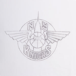 Kith for the New York Knicks Wingman Sketch Vintage Tee - White