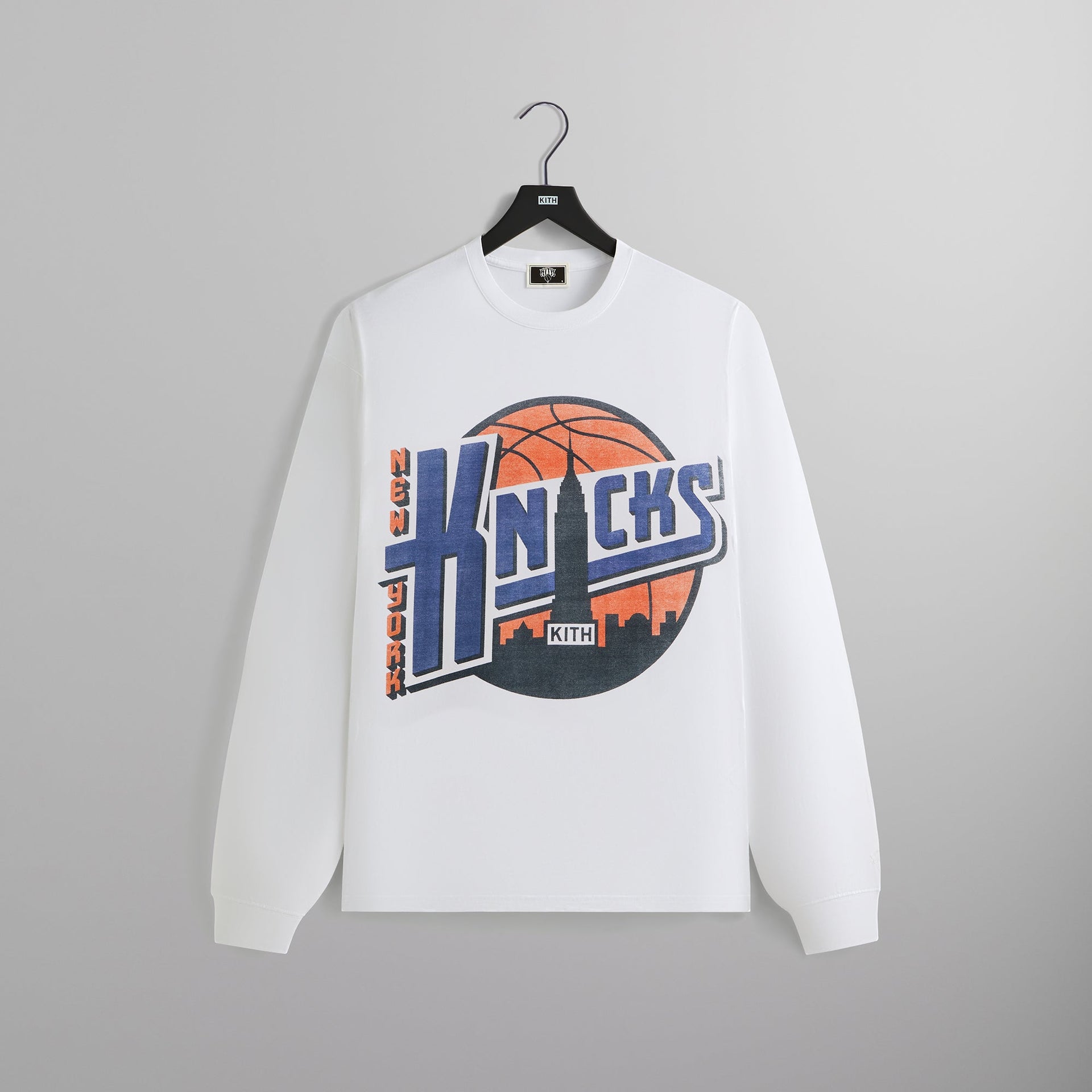 Kith for the New York Knicks City Vintage Long Sleeve Tee - White PH