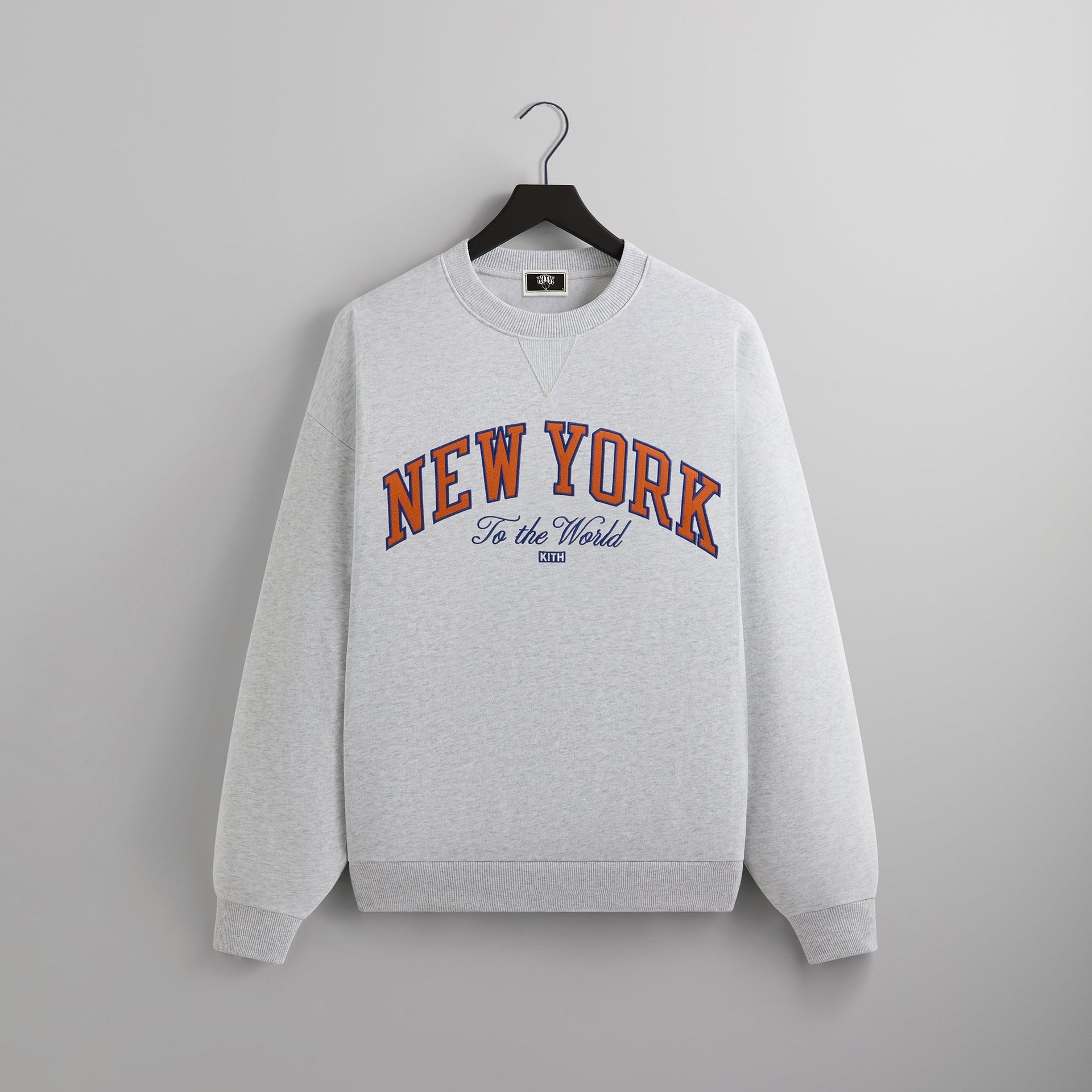 Kith for the New York Knicks Vintage Nelson Crewneck - Light Heather Grey PH