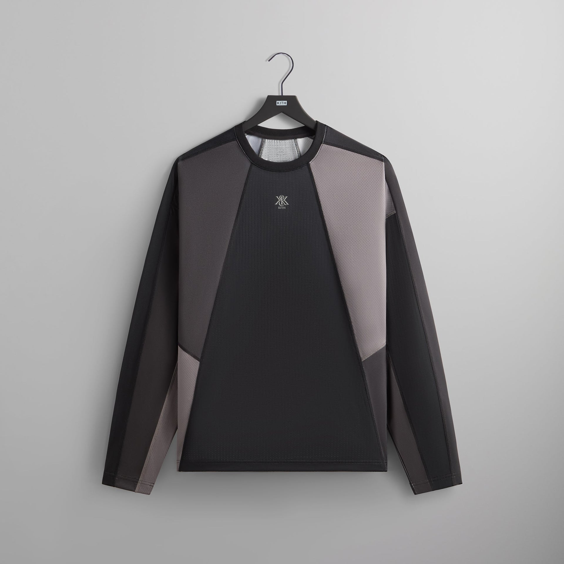 Kith Long Sleeve Panelled Otto Tee - Black PH