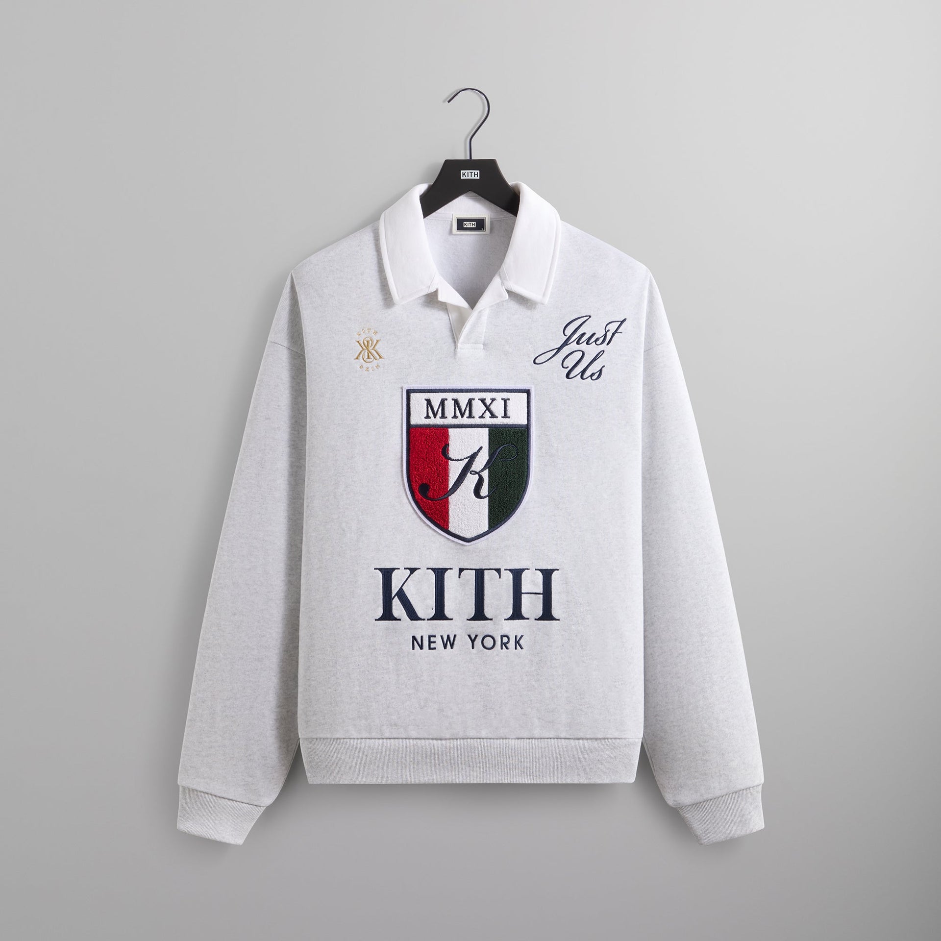 Kith Nelson Collared Pullover - Light Heather Grey