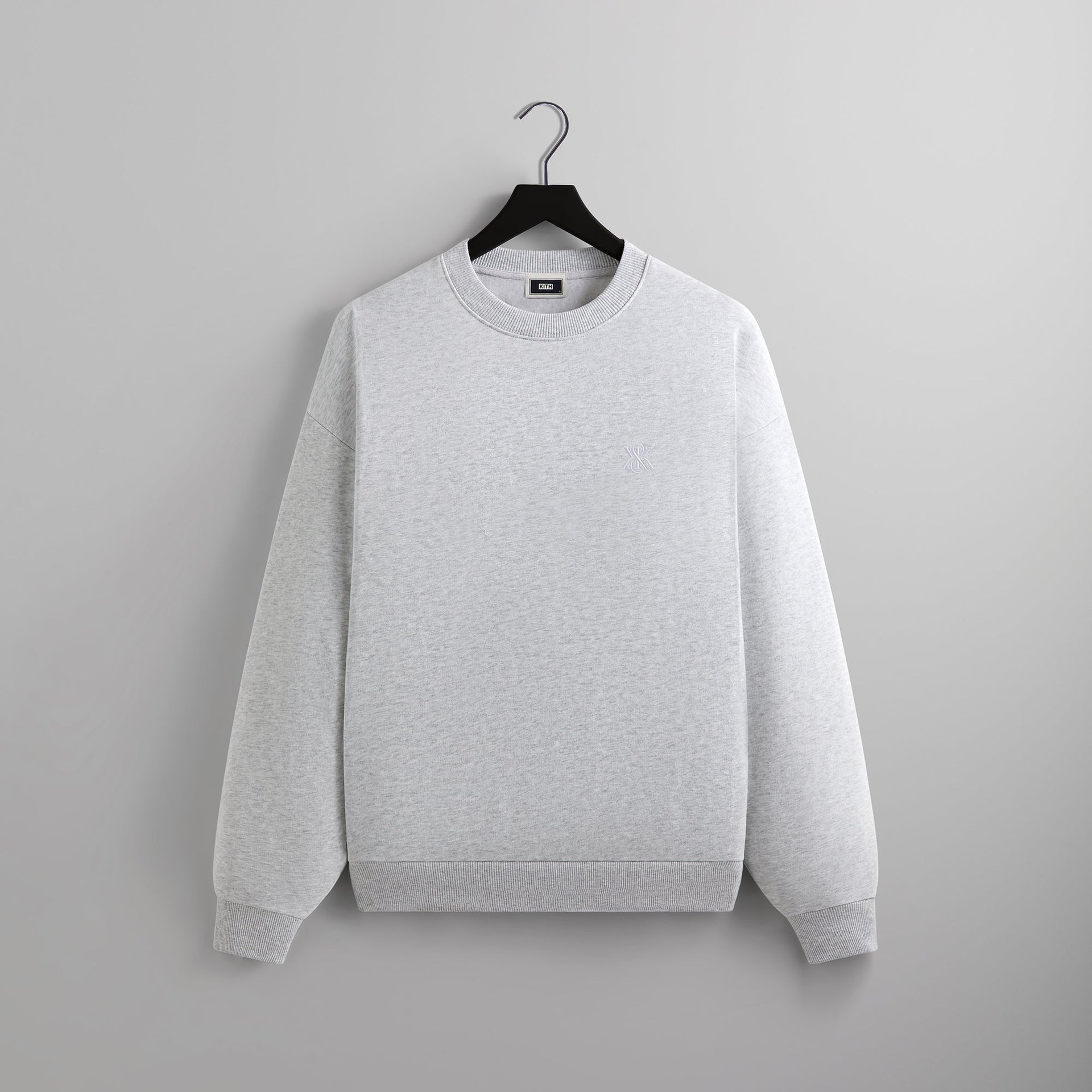 Kith Compact Knit Nelson Crewneck - Light Heather Grey