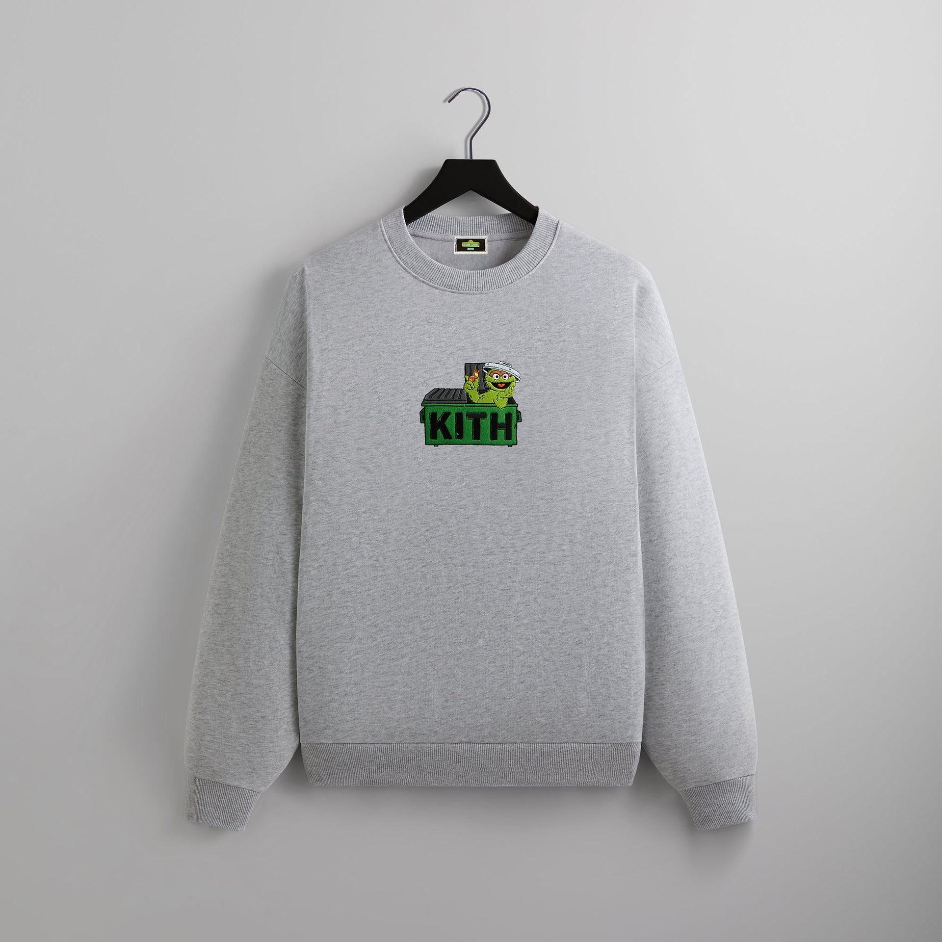 Kith for Sesame Street Oscar the Grouch Nelson Crewneck - Medium Heather Grey