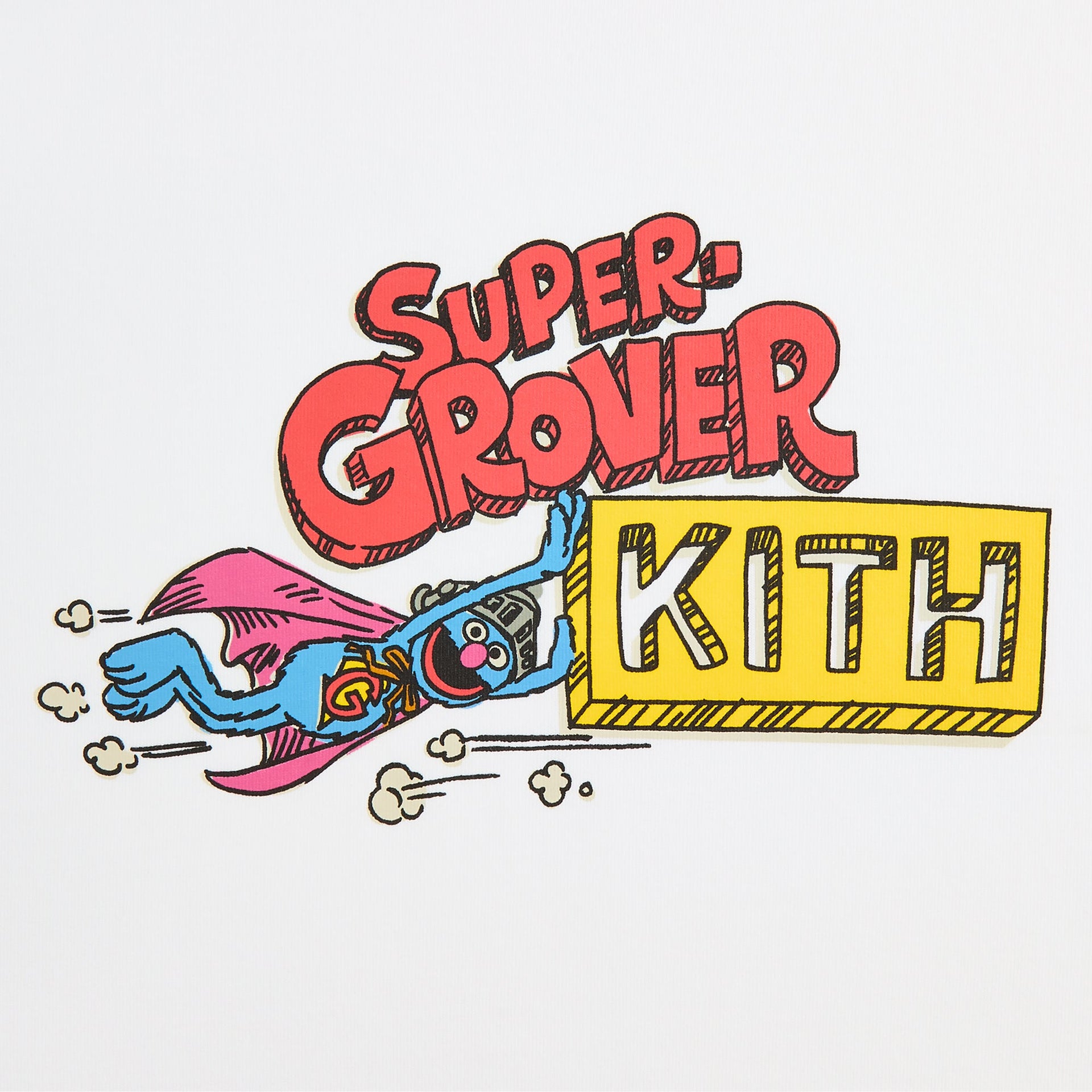 Kith for Sesame Street Super Grover Sketch Tee - White