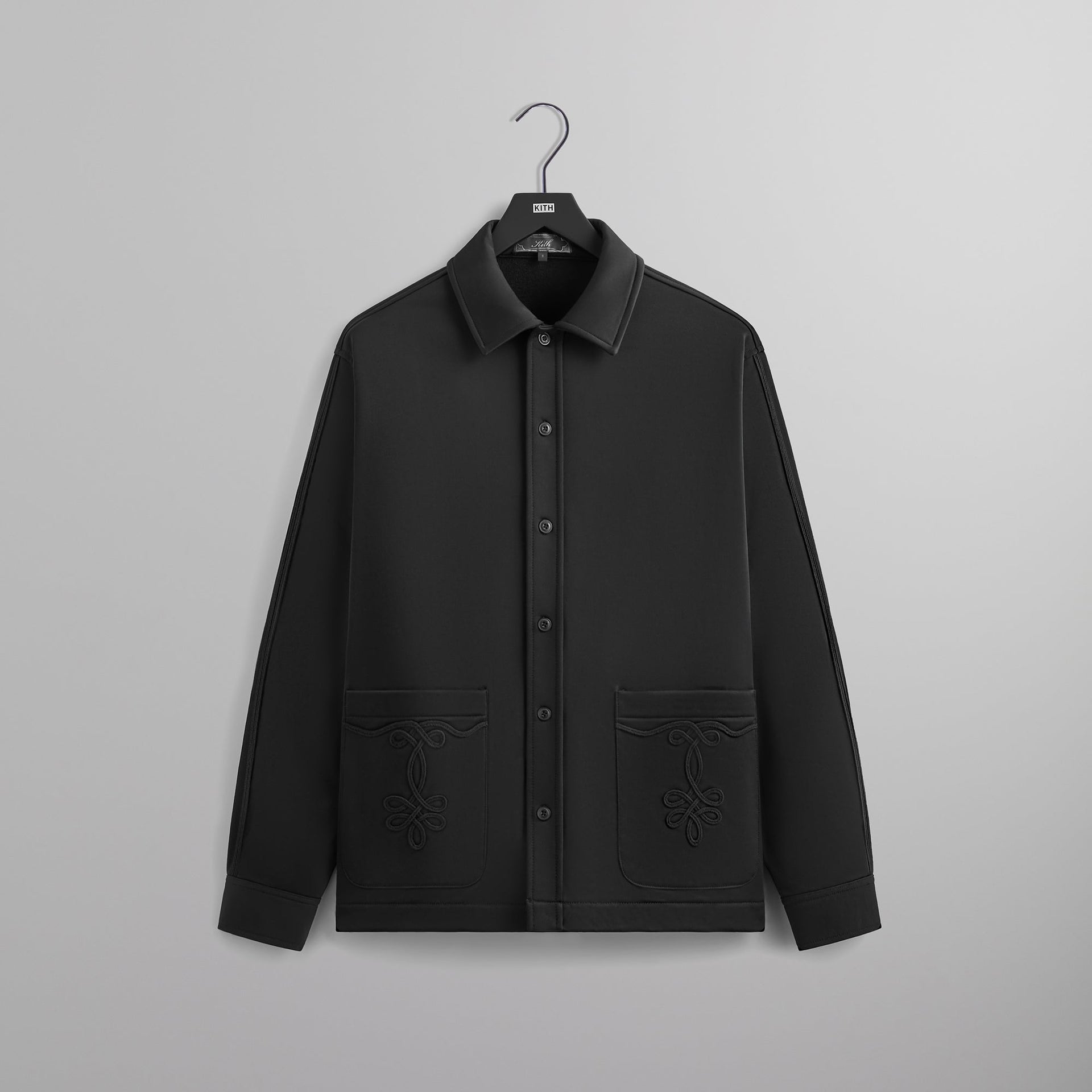 Kith Long Sleeve Boxy Collared Overshirt - Black