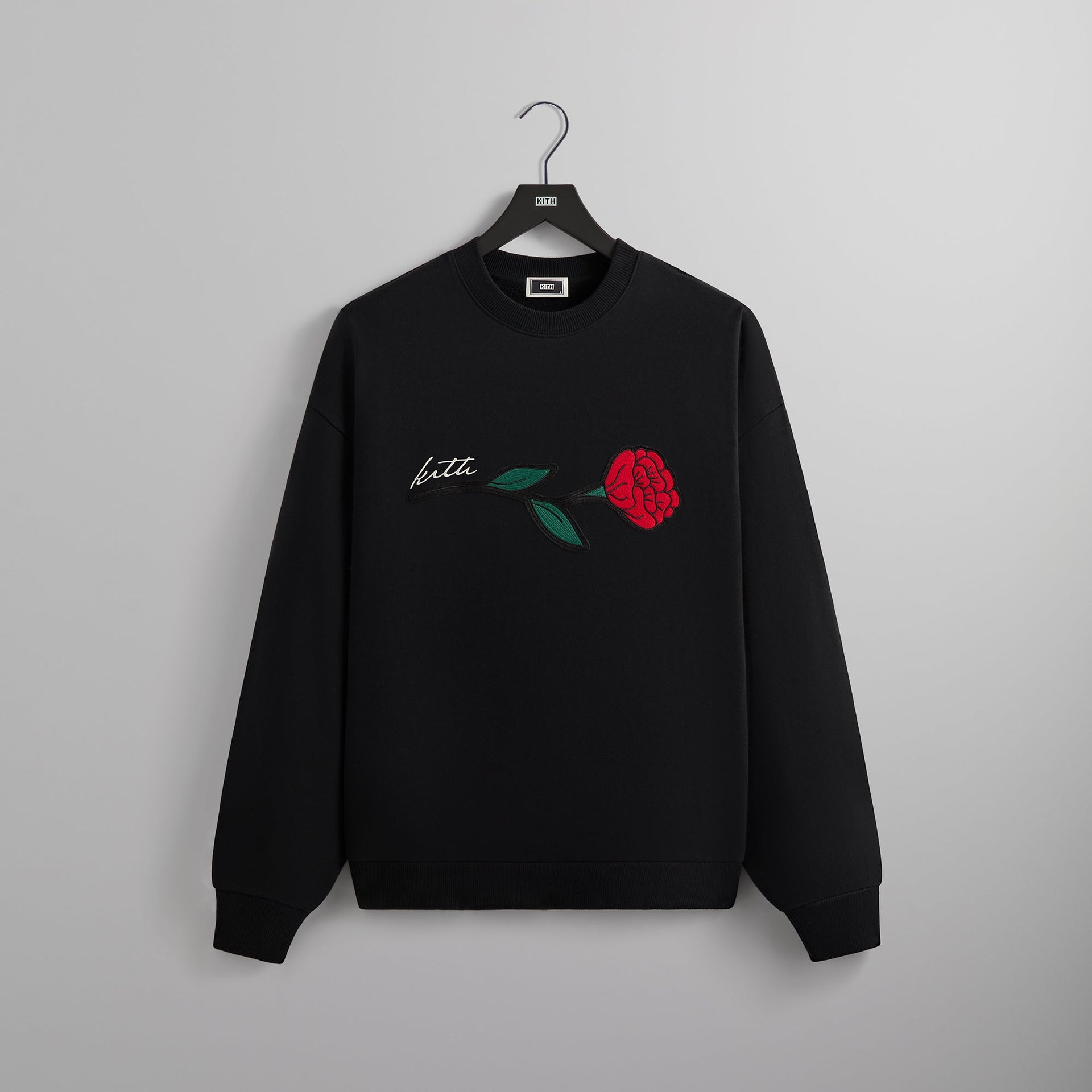 Kith Signature Rose Crewneck - Black