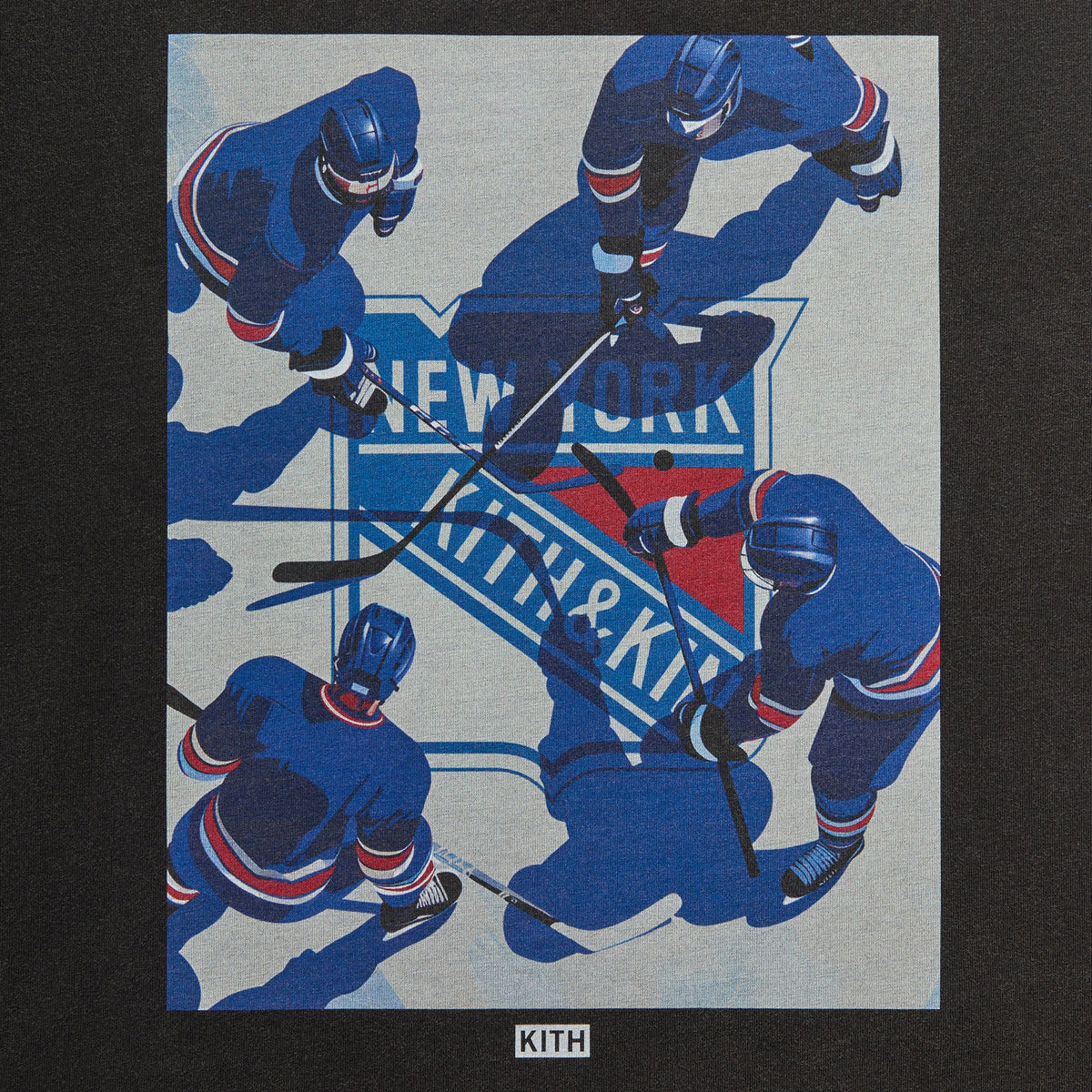 Kith for the New York Rangers On Ice Vintage Tee - Black