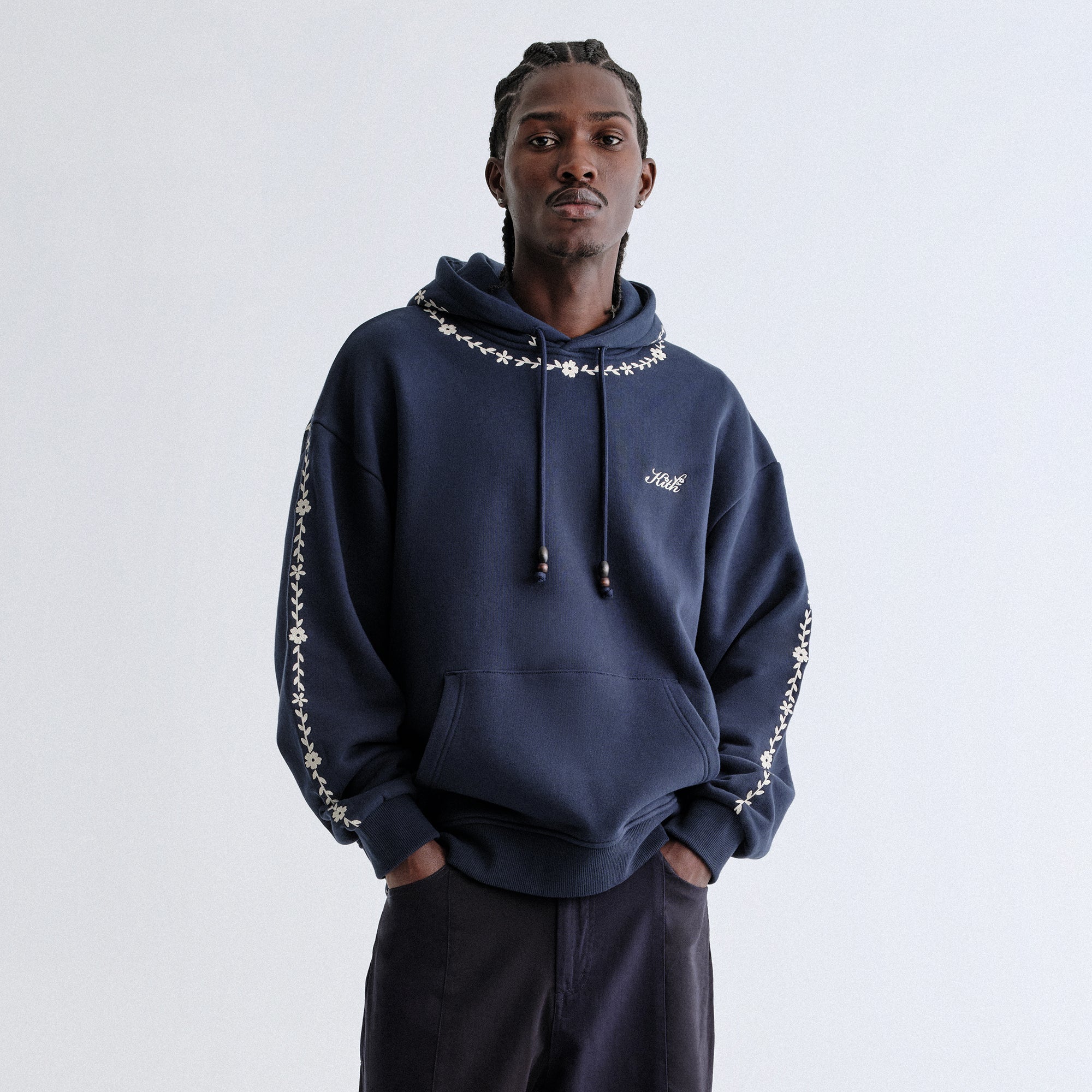 Kith Artisanal Floral Nelson Hoodie - Nocturnal – Kith Canada