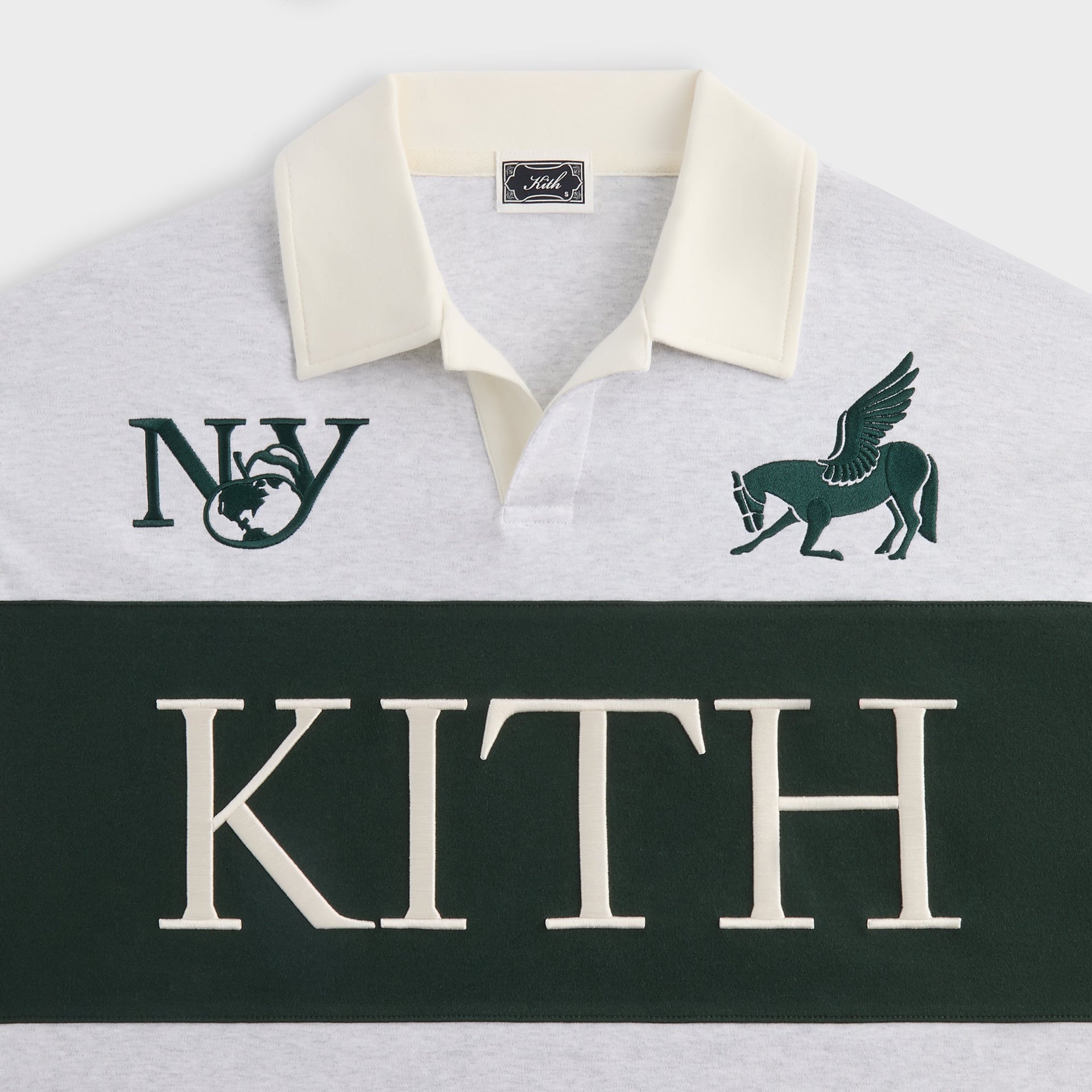 Kith Rugby Nelson Collared Pullover - Light Heather Grey
