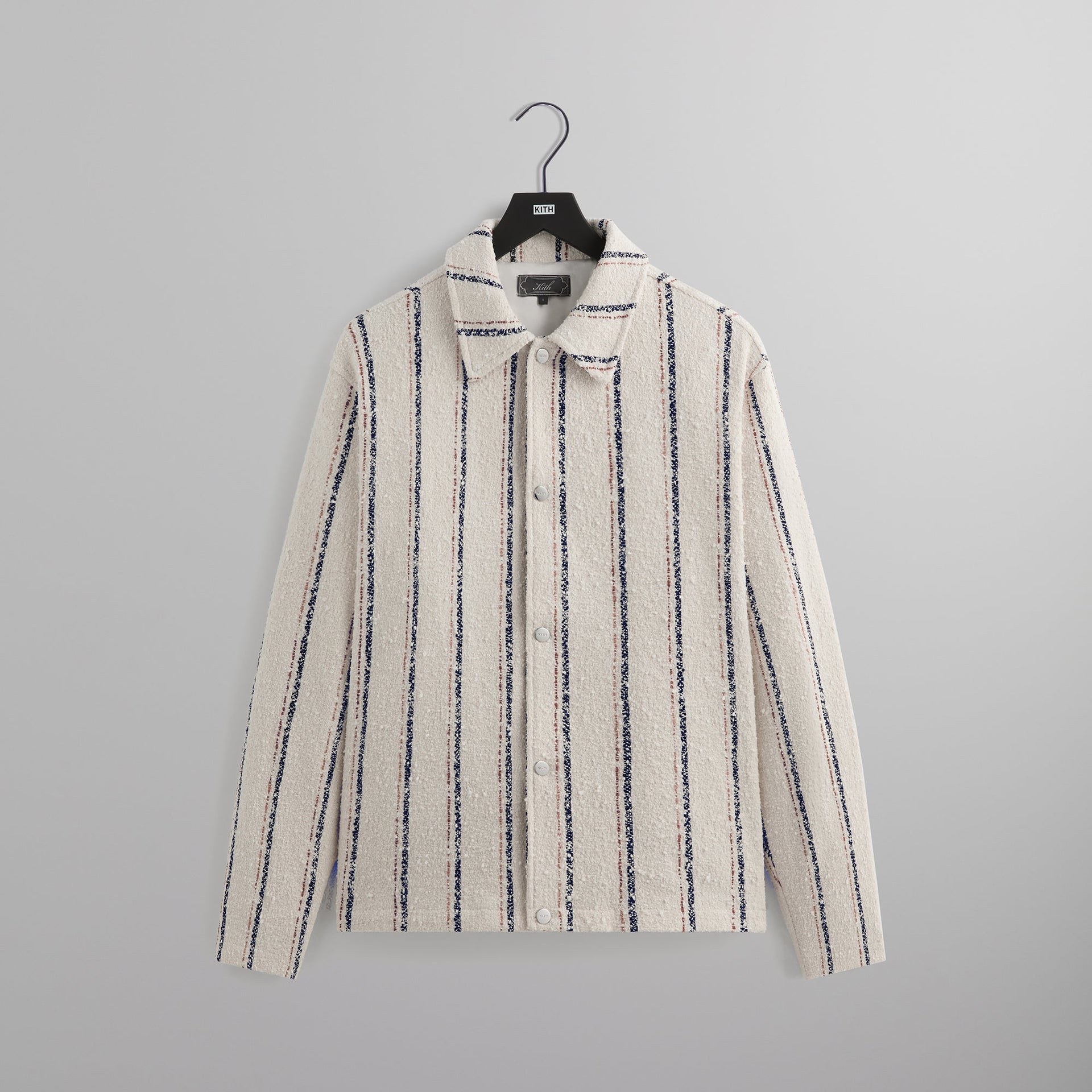 Kith Striped Boucle Coaches Jacket - Whisper