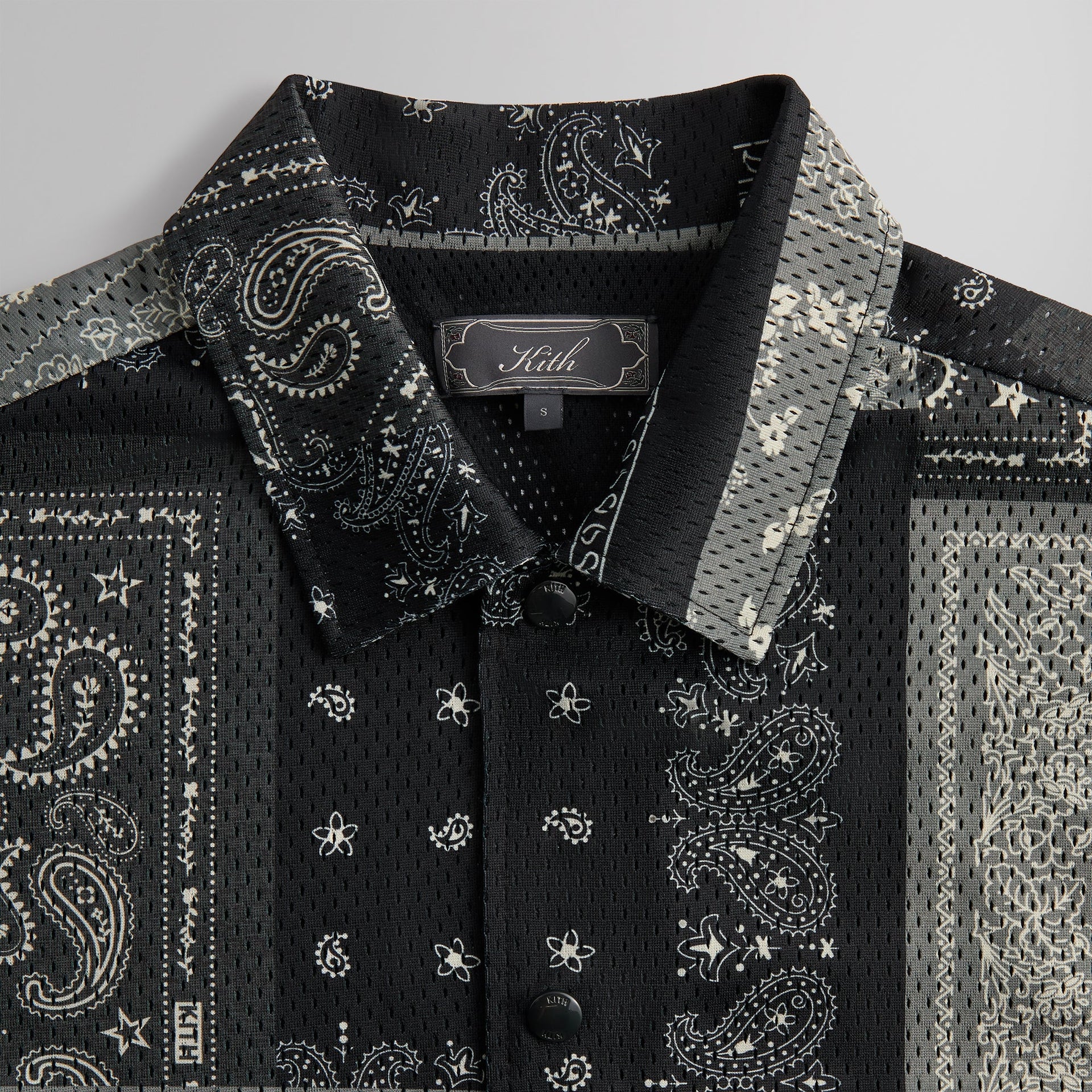 Kith Printed Mesh Woodpoint Shirt - Black