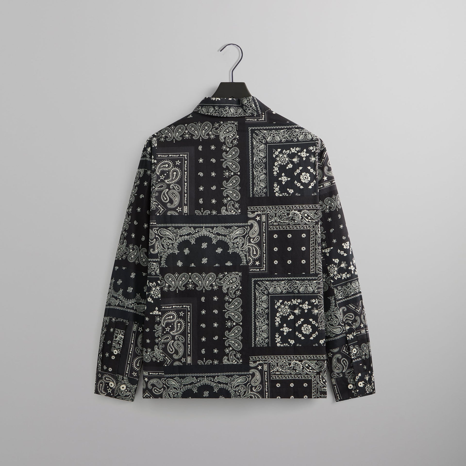 Kith Washed Cotton Bandana Boxy Collared Overshirt - Black